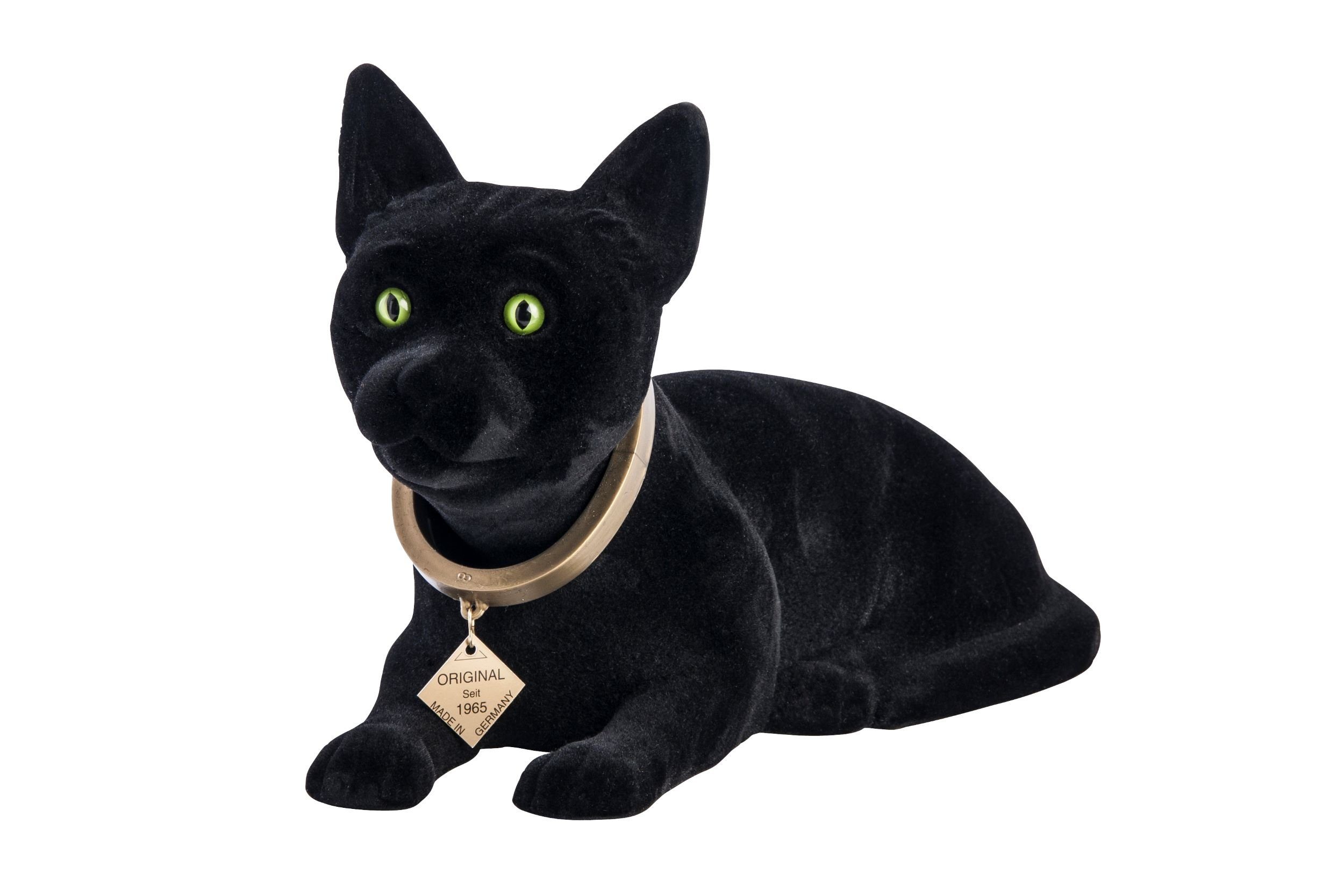 Trades4Sale Dekofigur Wackelfigur Katze 29 cm liegend schwarz | Dekofiguren