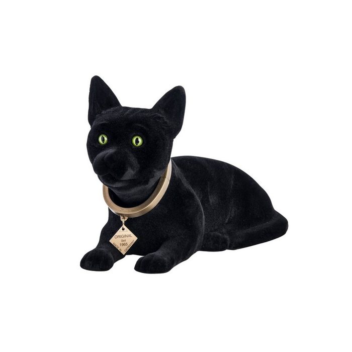 Trades4Sale Dekofigur Wackelfigur Katze 29 cm liegend schwarz