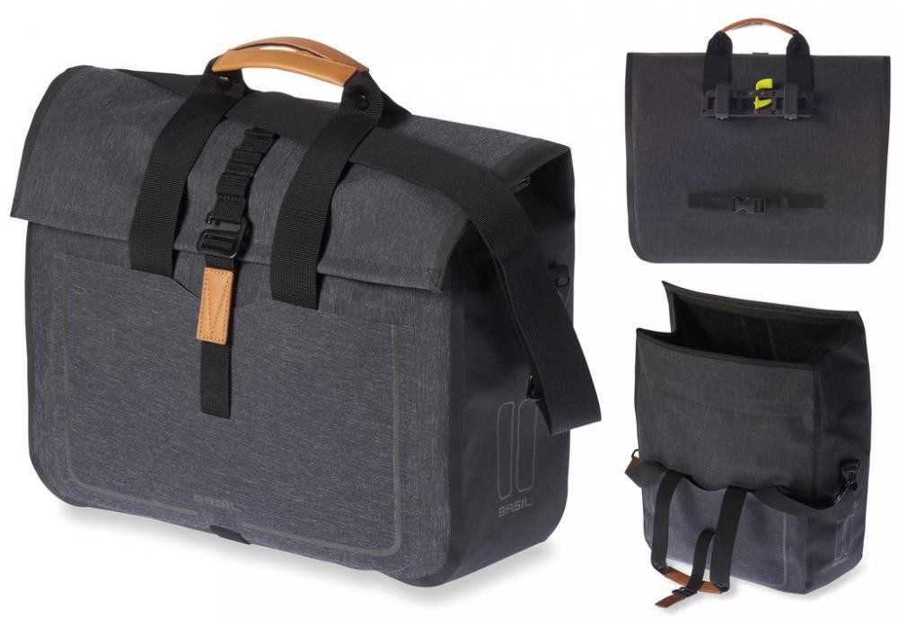 Basil Fahrradtasche Basil Businesstasche Urban Dry wasserdicht charcoal melee 20l