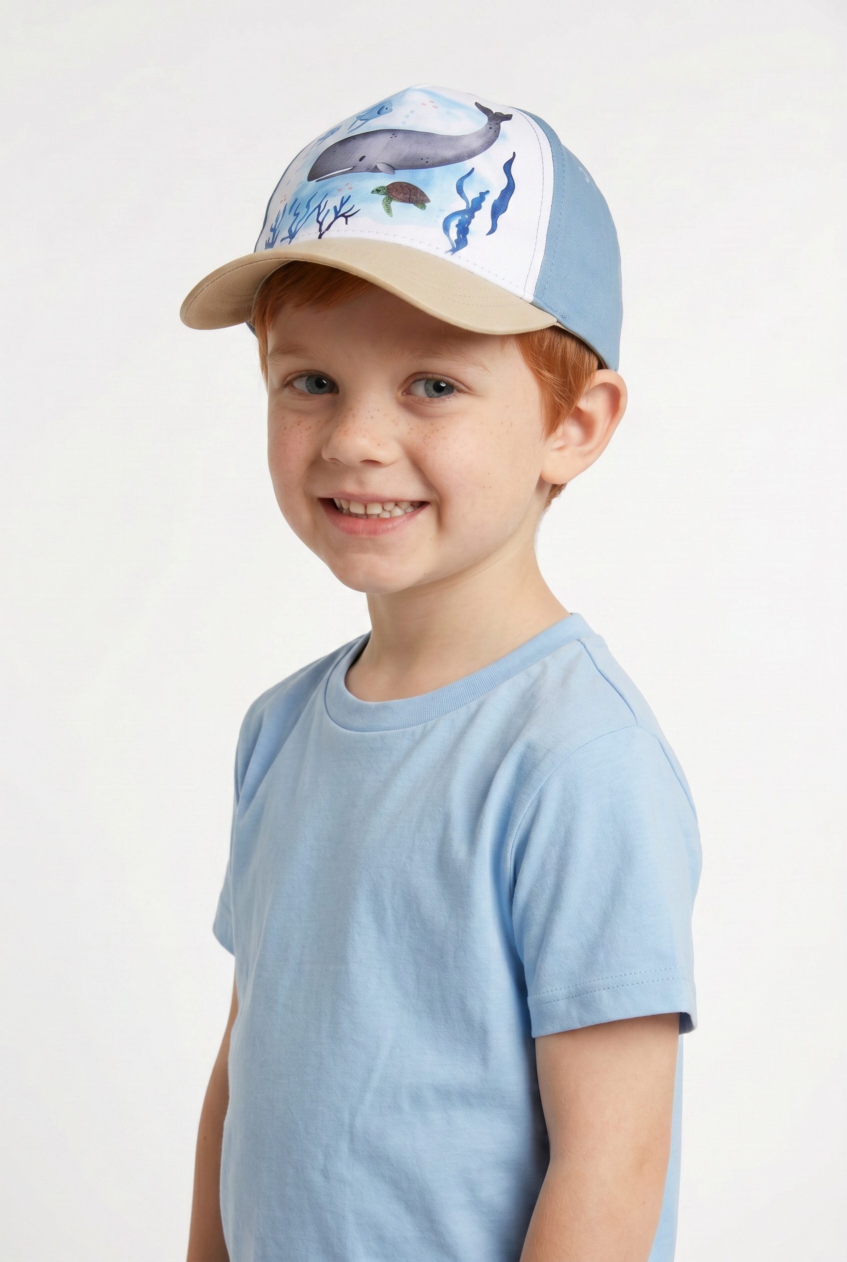 MAXIMO Baseball Cap (1-St) Blue Washed, Wal-Motiv, Basecap, Klettverschluss, MINI Boy