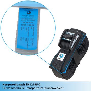 valonic Spanngurt Spanngurte Klemmschloss HD SG-002-60 (2 Stück, 6m, 35mm) - ORCA (2er Set, 2 Stück Klemmschlussgurt) Verzurrgurt für SUP Board oder Kajak