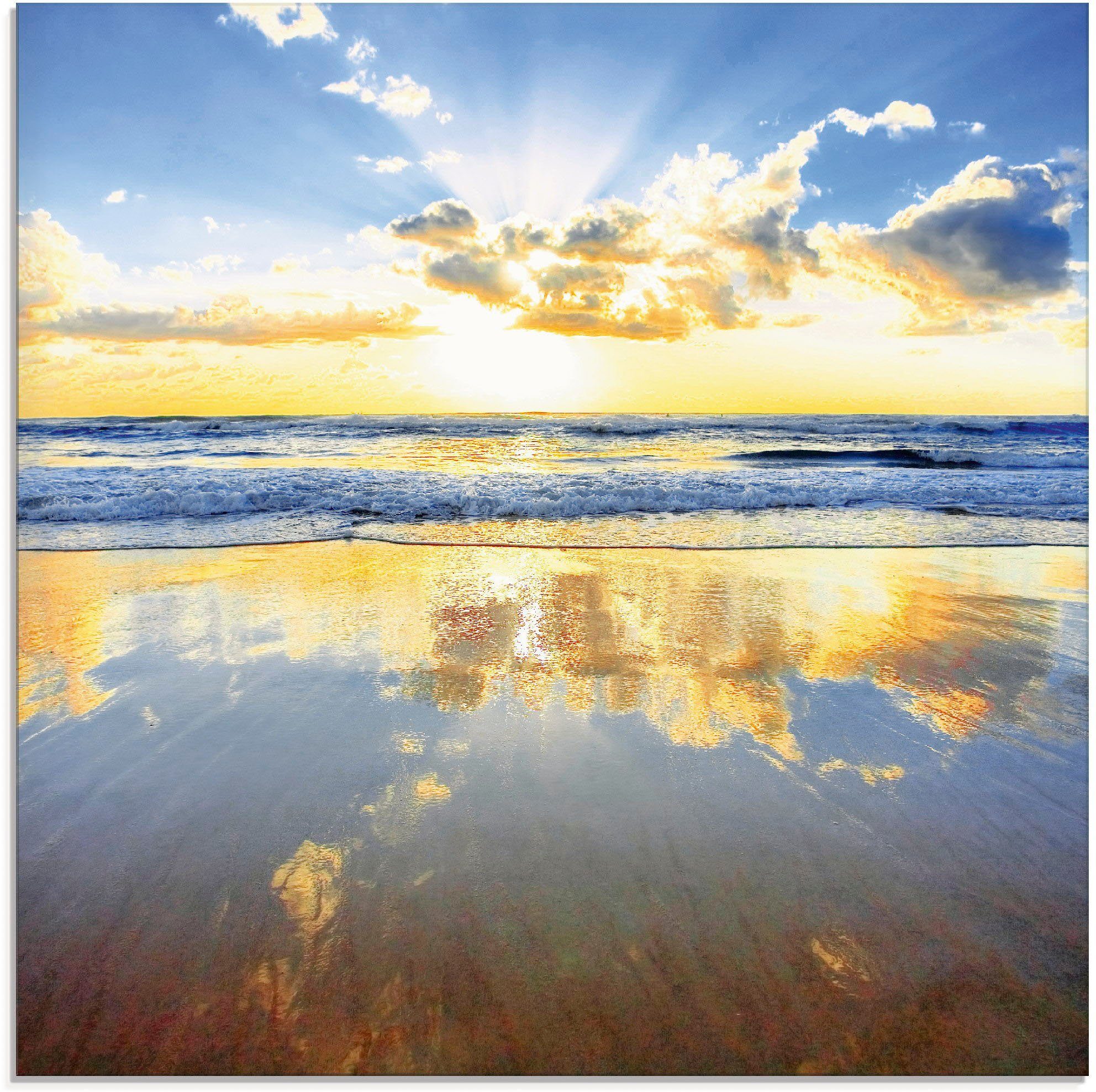 in (1 Größen verschiedenen Ozean, dem über Himmel St), Artland Sonnenaufgang Glasbild