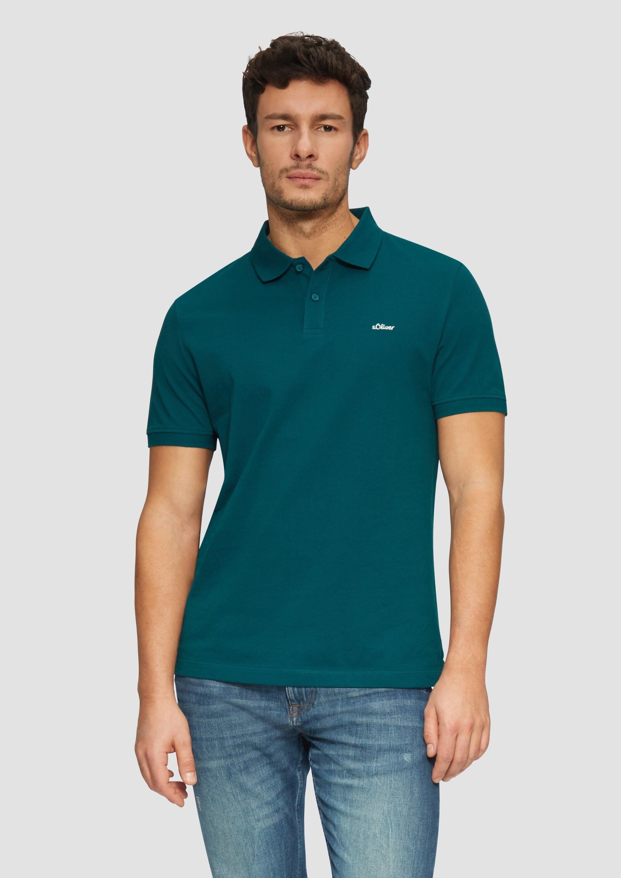 s.Oliver Kurzarmshirt Polo-Shirt Poloshirt aus Baumwollpiqué günstig online kaufen