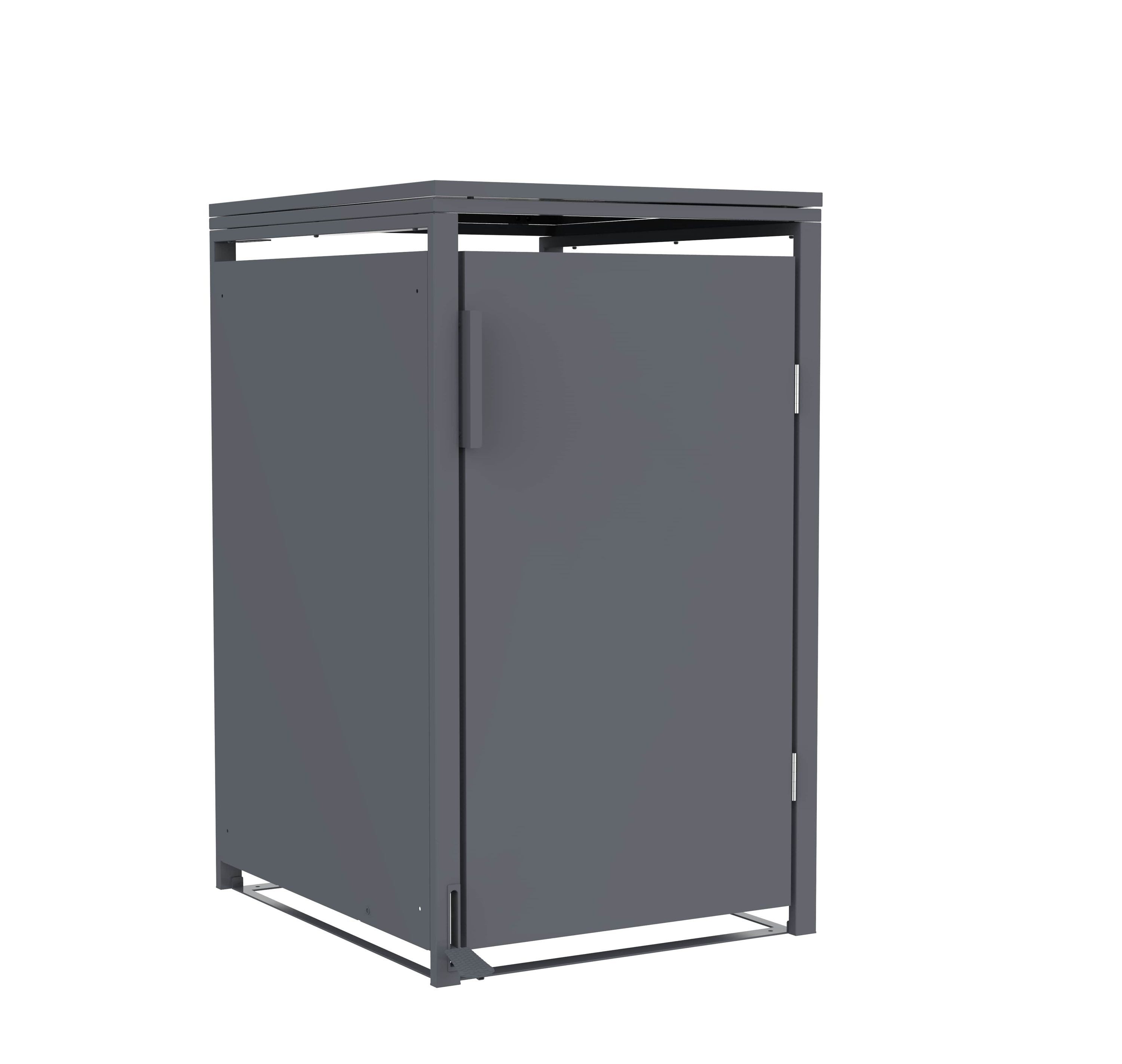 POOL ROYAL Mülltonnenbox JGBF214WK (Anthrazit), für 1 Mülltonne bis 240L wetterfest mit Pedal zum öffnen