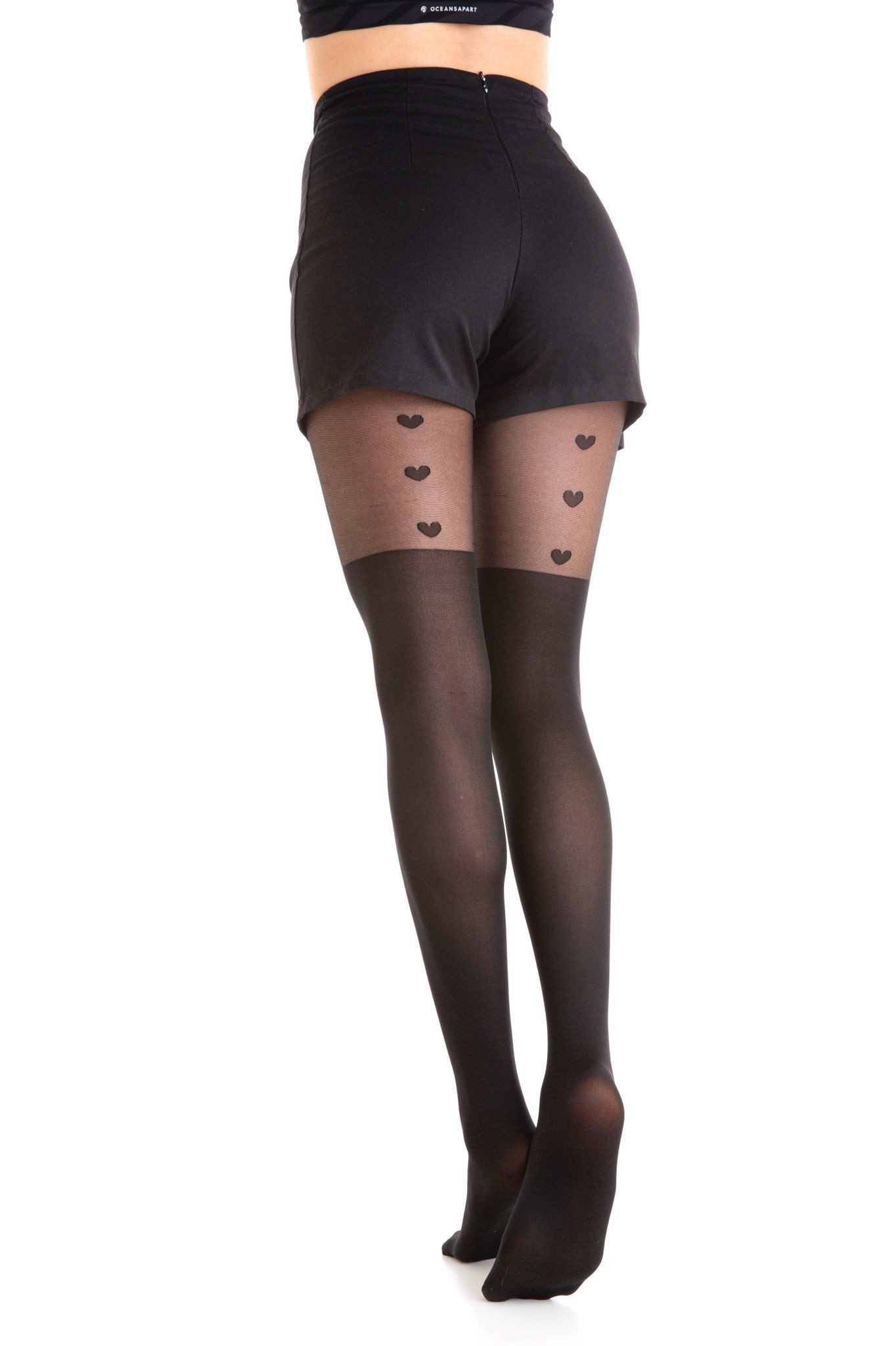 COFI 1453 Strumpfhose Schwarze Strumpfhose 40/120 Den mit Herz Motiv – Wild günstig online kaufen