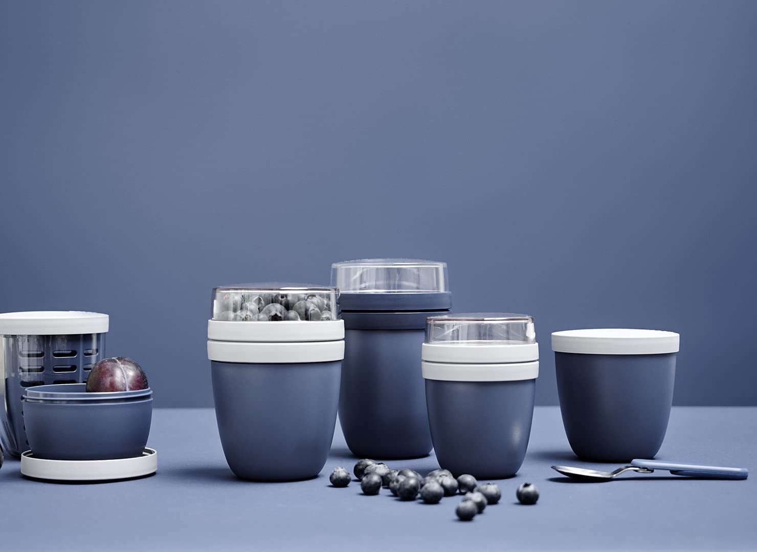 Geeignet Müslibecher, und Lunch 700 für Lunchbox Pot To-Go-Becher, Joghurtbecher, Gefrierschrank, Geschirrspüler Mikrowelle Haiaveng Blau praktische ml