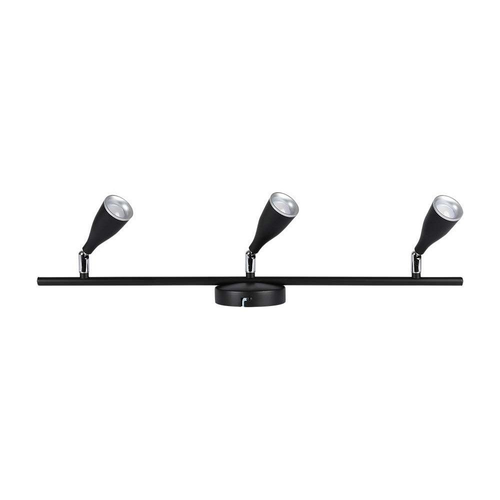 V-TAC LED Deckenleuchte, LED-Leuchtmittel fest verbaut, Neutralweiß, LED Deckenleuchte Spots verstellbar 3-flammig schwarz Strahler L 60 cm