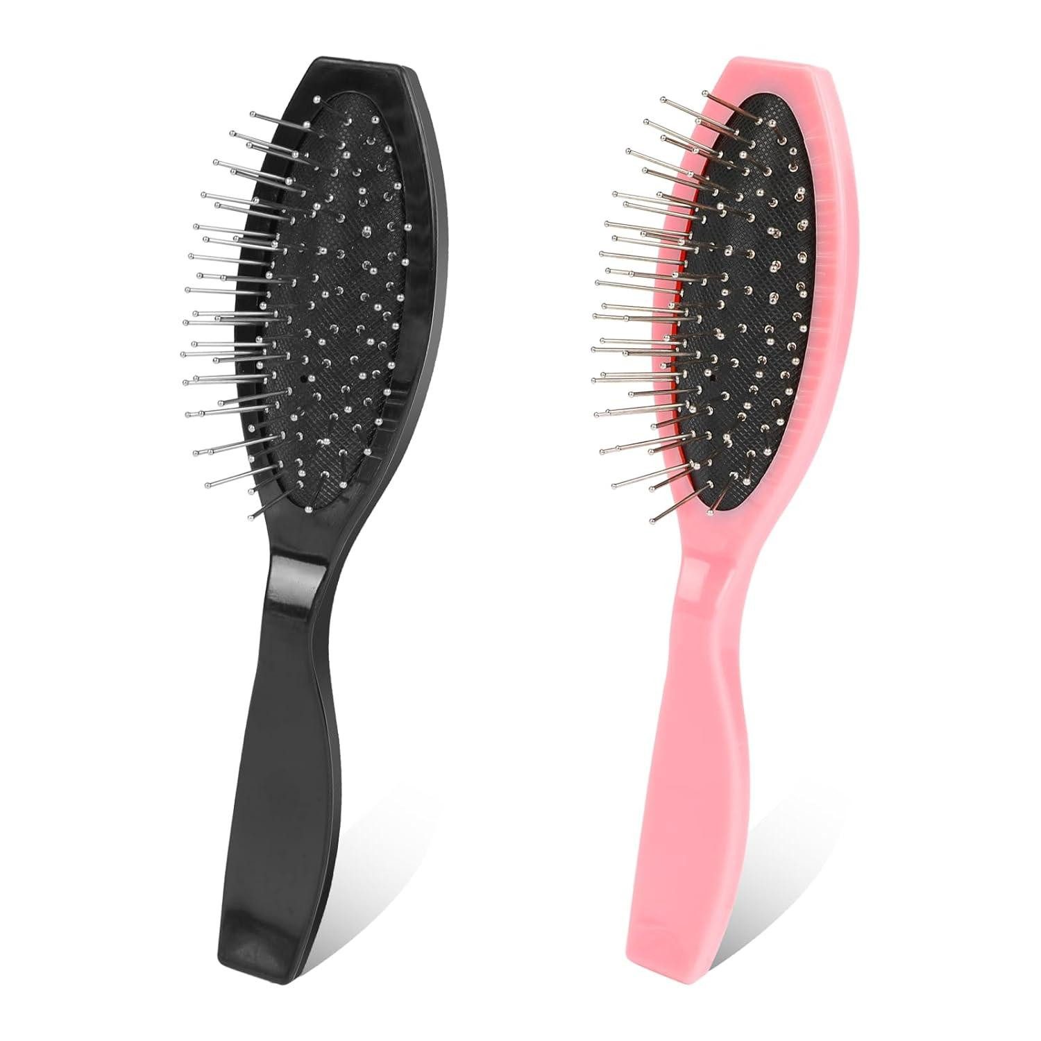 LuxusKollektion Haarbürste 2er Set Edelstahl Perückendrahtbürste für Perücken und