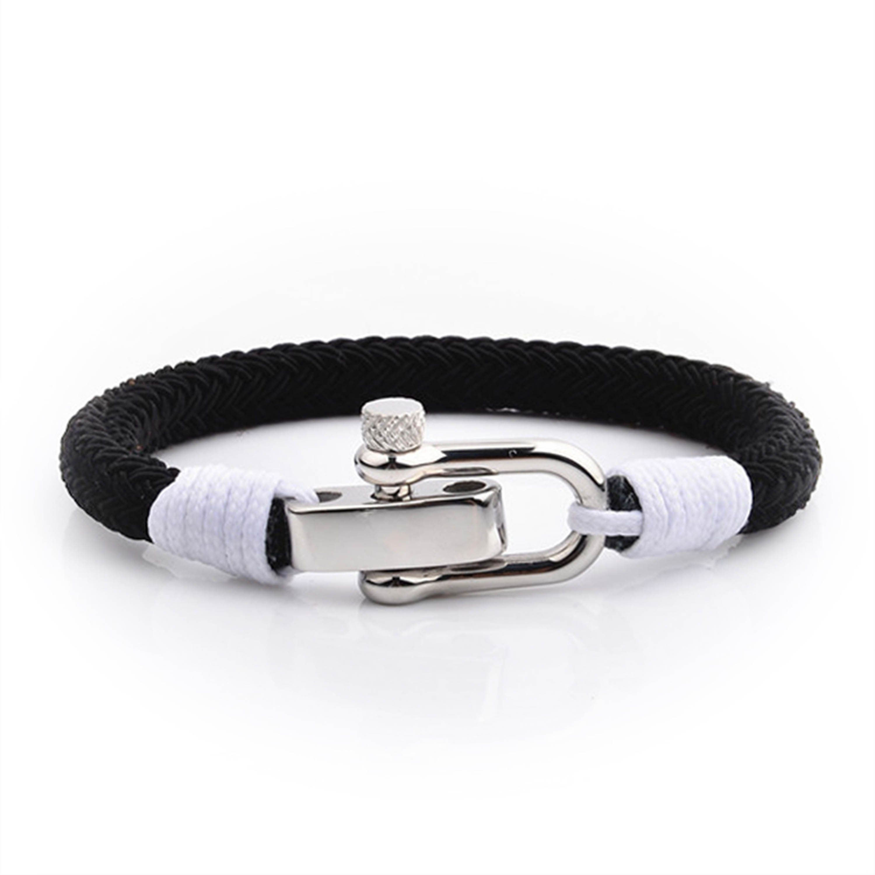 UNIQAL.de Armband Maritime Armband aus Segeltau "OCEAN" nautics, maritime, Schäckel (Edelstahl, Segeltau, Casual Style, handgefertigt) Querencia