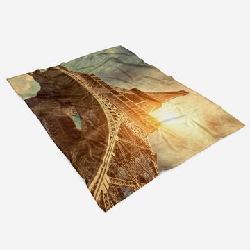 Sinus Art Handtücher Handtuch Strandhandtuch Saunatuch Kuscheldecke mit Fotomotiv Eiffelturm Paris F, Baumwolle-Polyester-Mix (1-St), Handtuch