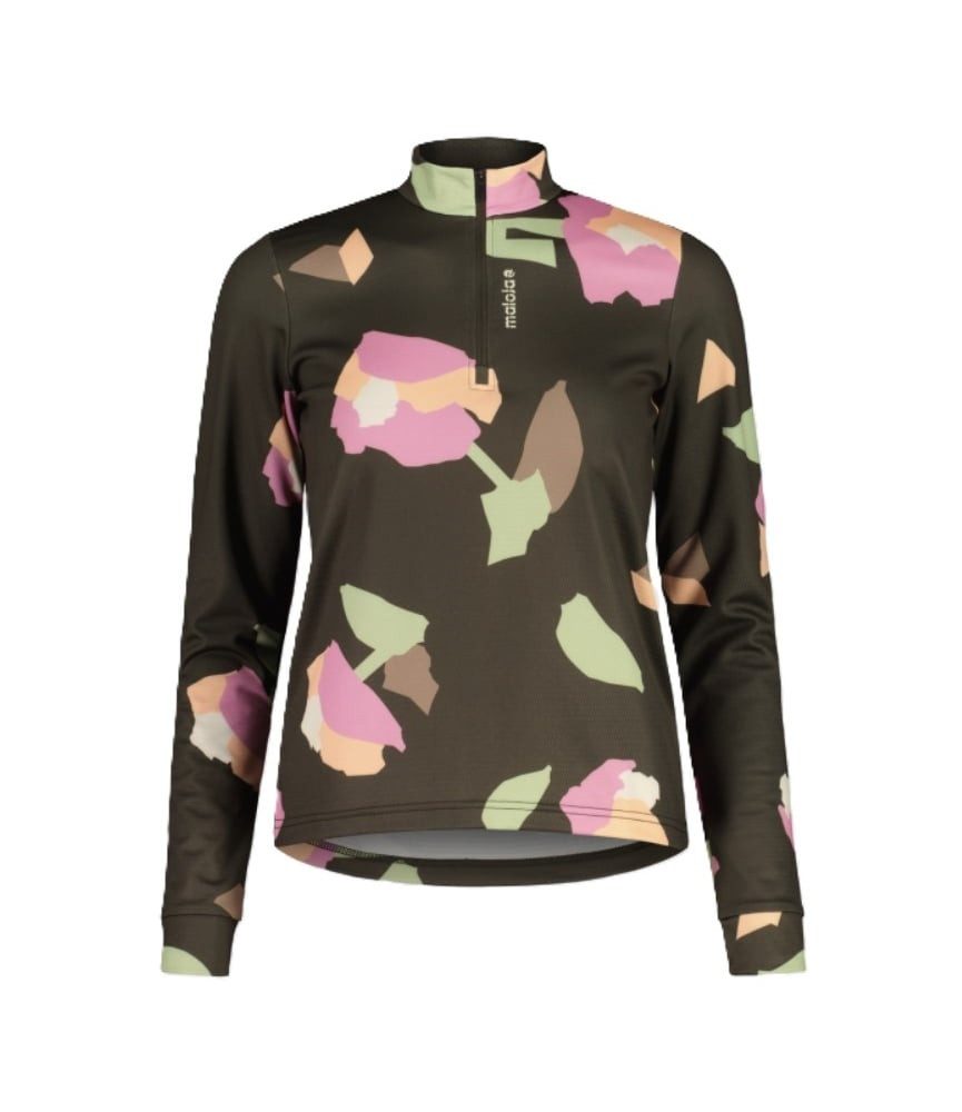 Maloja Langarmshirt SawangM Adventure Midlayer Shirt (warm, 4-Wege-Stretch) braun/bunt