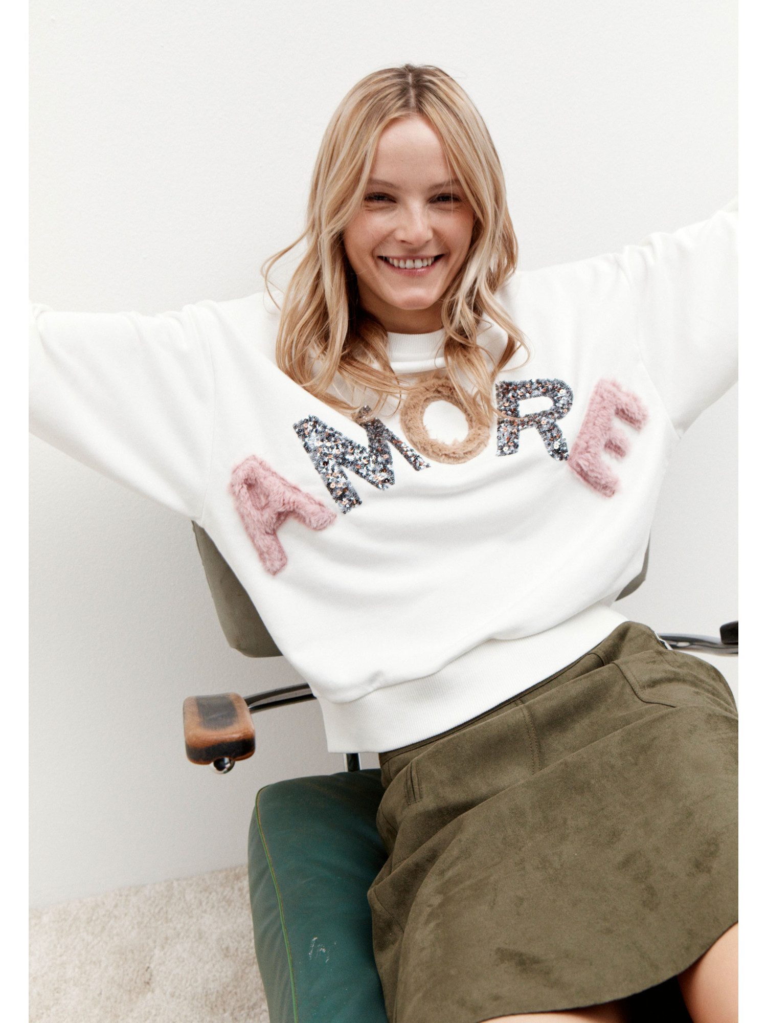 MORE&MORE Sweatshirt softes Baumwollmix-Sweatshirt günstig online kaufen