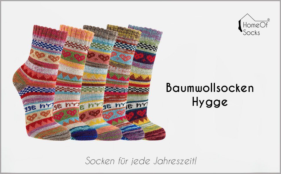 HomeOfSocks Socken Baumwolle Und 3er Socken Pack Damen aus Mit Baumwollsocken Mustern Fröhlich Druckarmer Und Hygge Herren Bunten Zehennaht Für