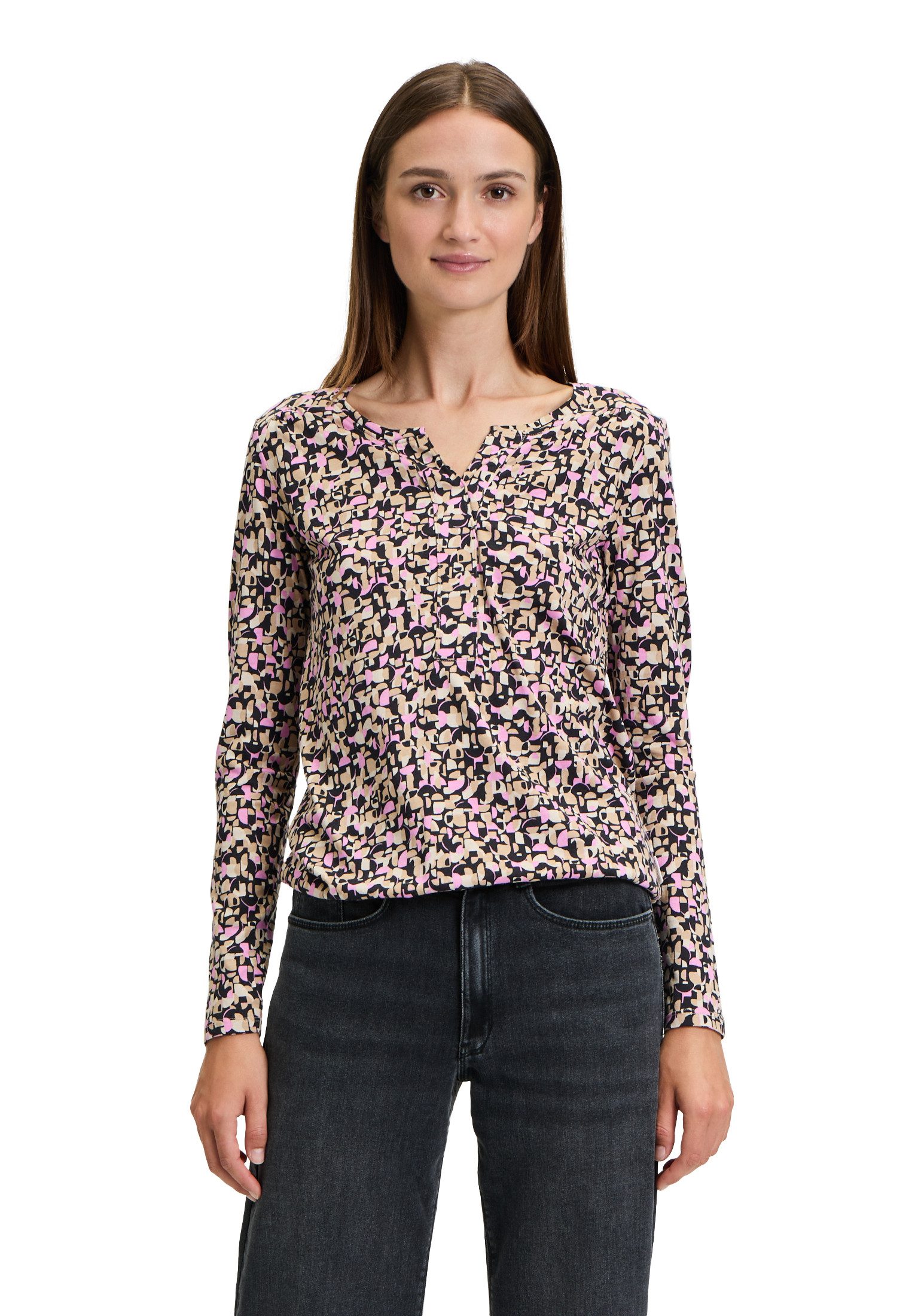 Betty&Co Kurzarmshirt Damen Casual-Shirt mit Gummizug (1-tlg) Druck günstig online kaufen