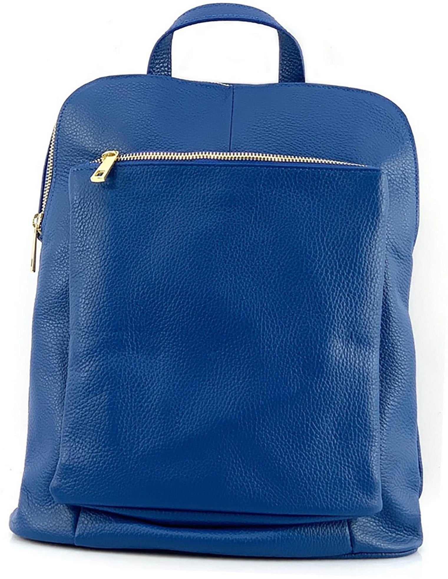 FLORENCE Cityrucksack Florence Damen Rucksack Echtleder (Cityrucksack), Damen Tasche Echtleder blau, Made-In Italy