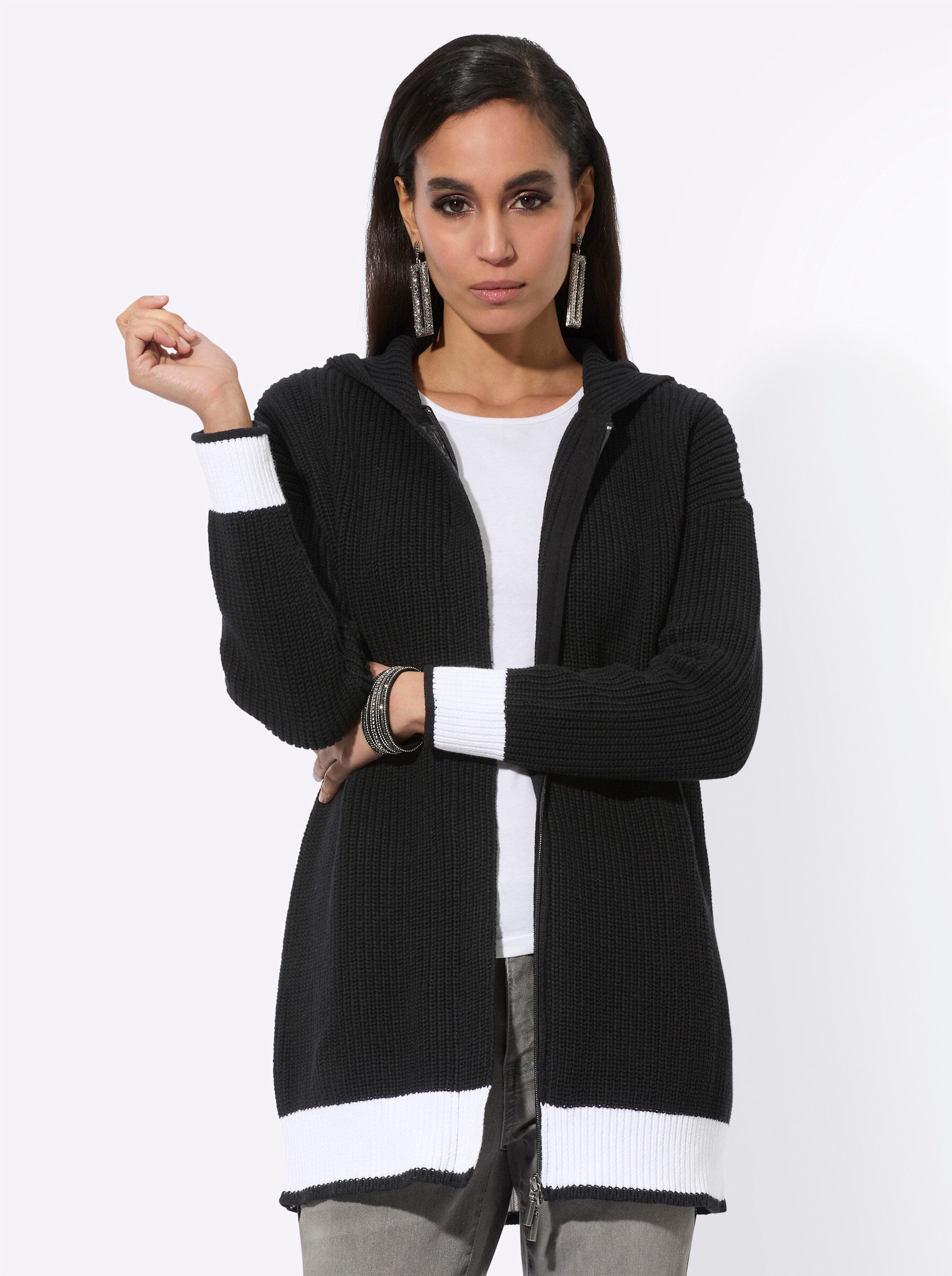 creation L Strickjacke Kapuzenstrickjacke . günstig online kaufen