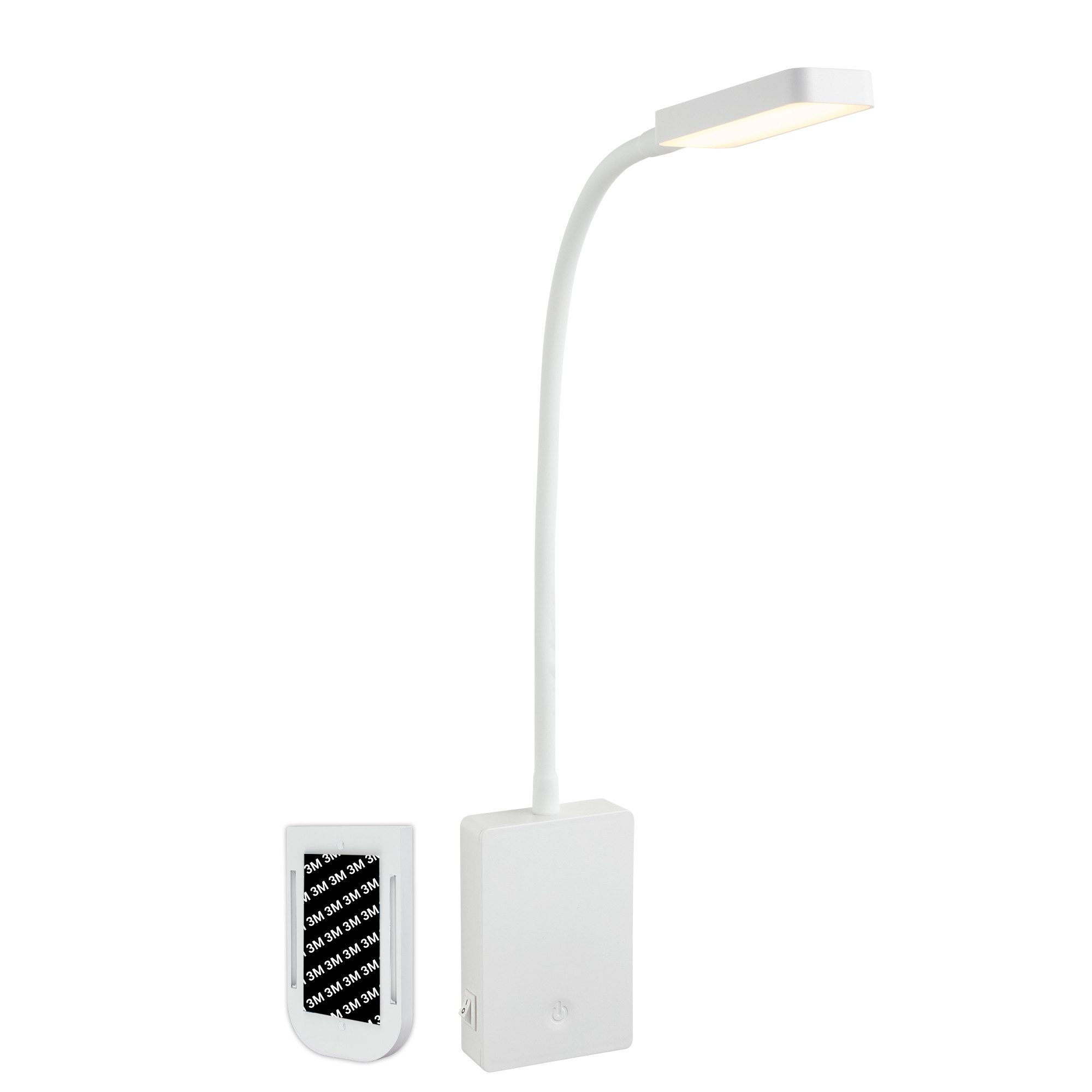 Briloner Leuchten Wandleuchte LED Akku Nachttischlampe zum Kleben Touch USB-C dimmbar, LED fest integriert, Ohne Bohren Bettlampe 7,5x3x56 cm Beige Schwarz Weiß 2W Schlafzimmer