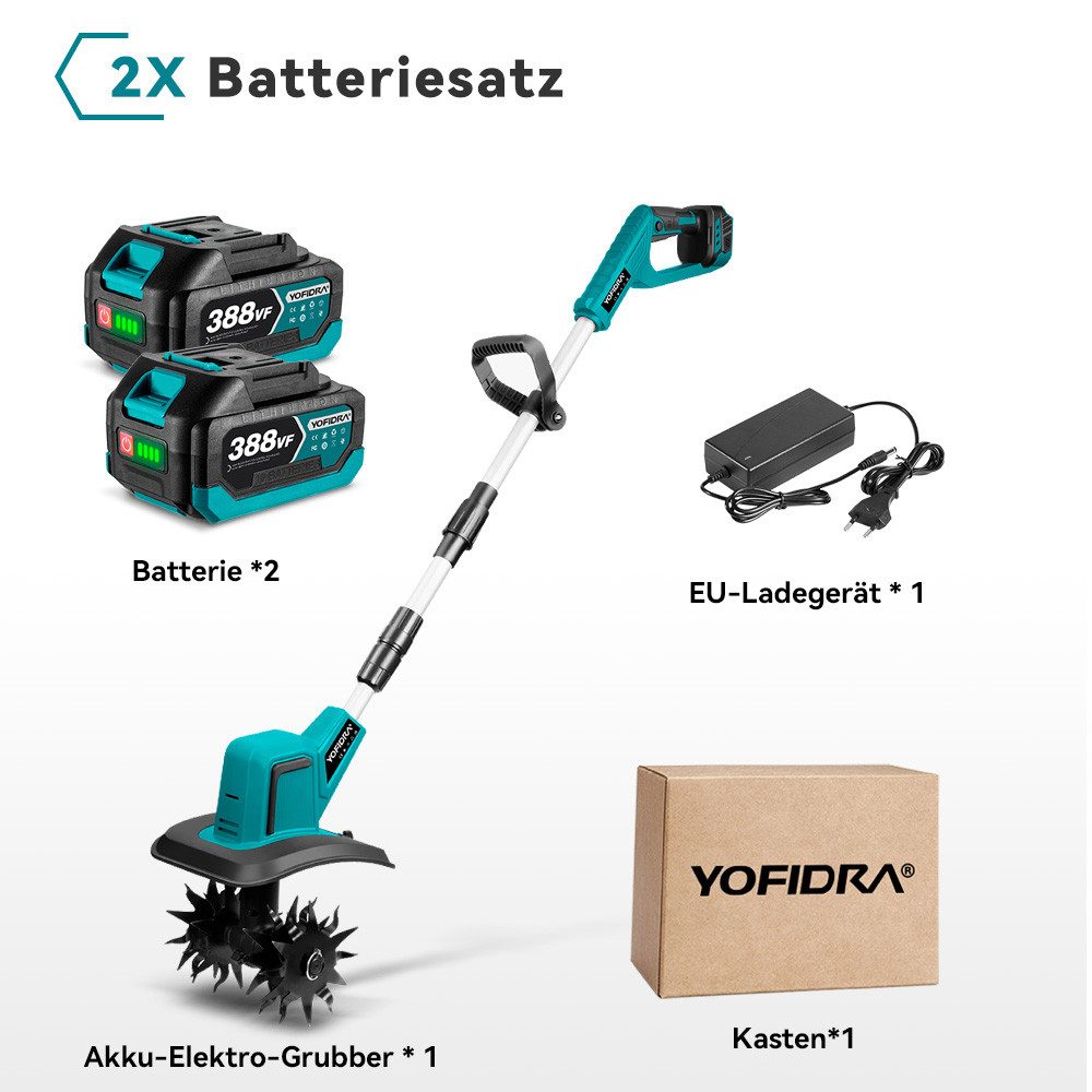 ONEVAN Akku-Motorhacke Akku-Bodenhacke mit 2 x günstig online kaufen