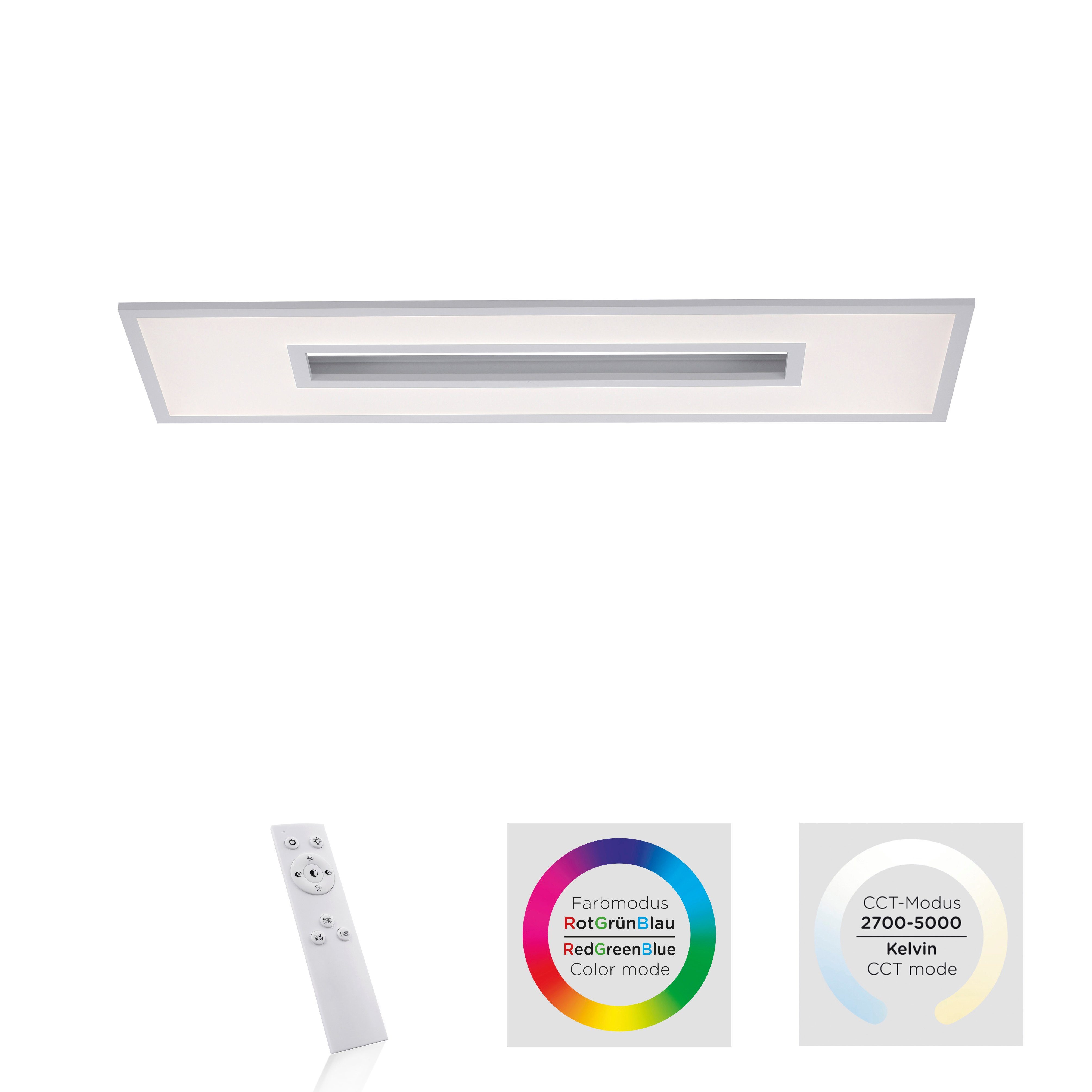 JUST LIGHT LED Deckenleuchte RECESS, Dimmfunktion, LED fest integriert, warmweiß - kaltweiß, dimmbar über Fernbedienung
