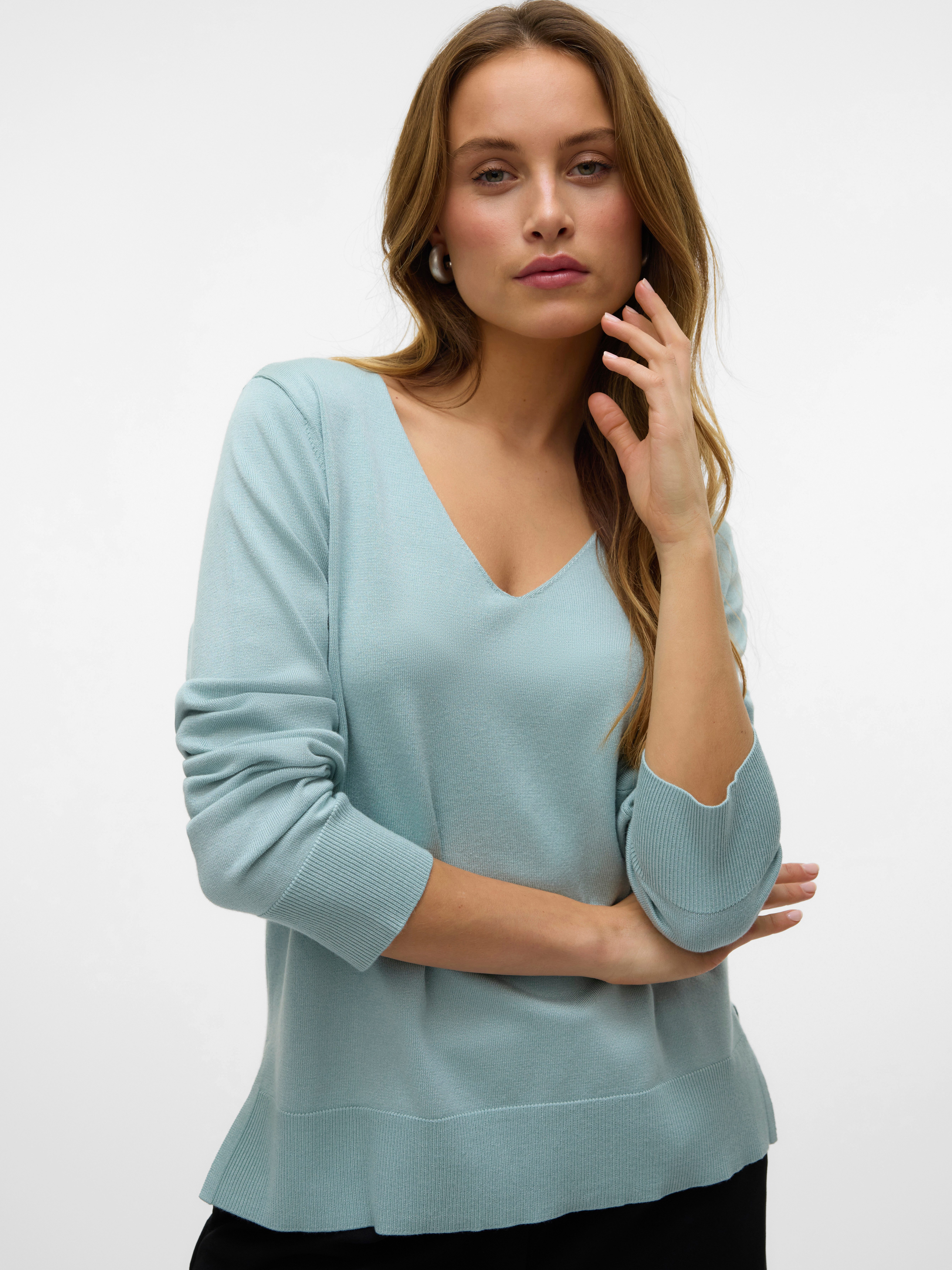 Vero Moda Strickpullover VMSILJE LS V-NECK günstig online kaufen