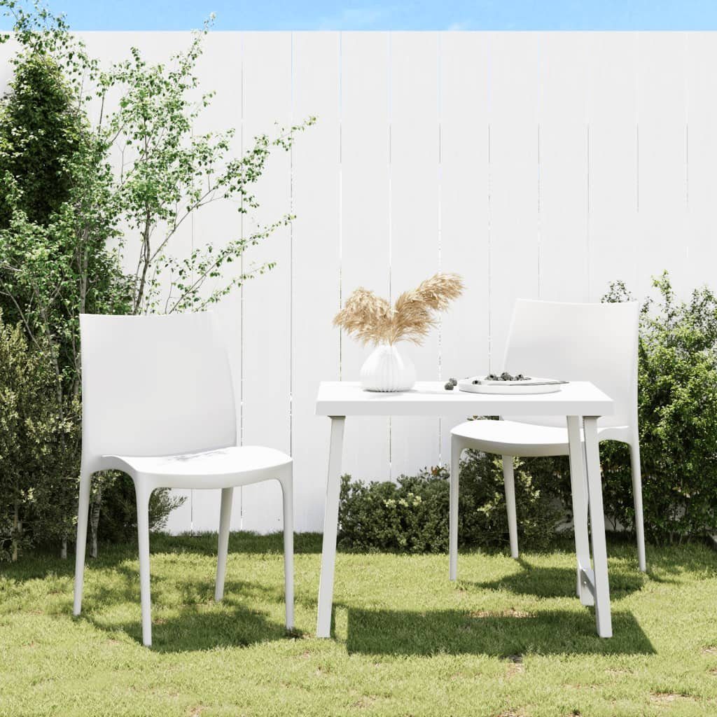 vidaXL Gartenstuhl Gartenstühle 2 Stk. Weiß 50x46x80 cm Polypropylen (2 St)