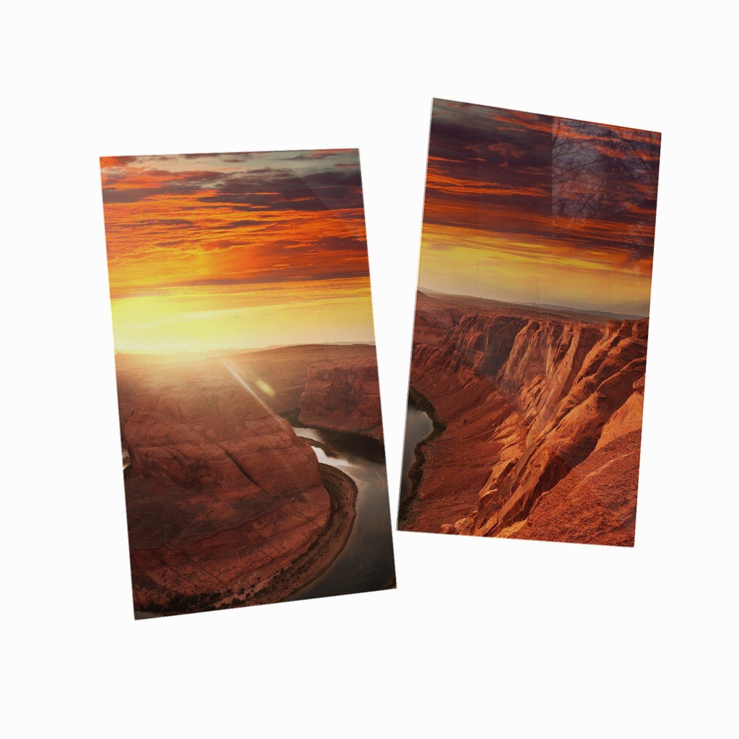 Noppen), verschiedene Größen Canyon Sonnenuntergang, inkl. Herd-Abdeckplatte bei ESG-Sicherheitsglas, Wallario tlg., (Glasplatte, 2 Grand 5mm