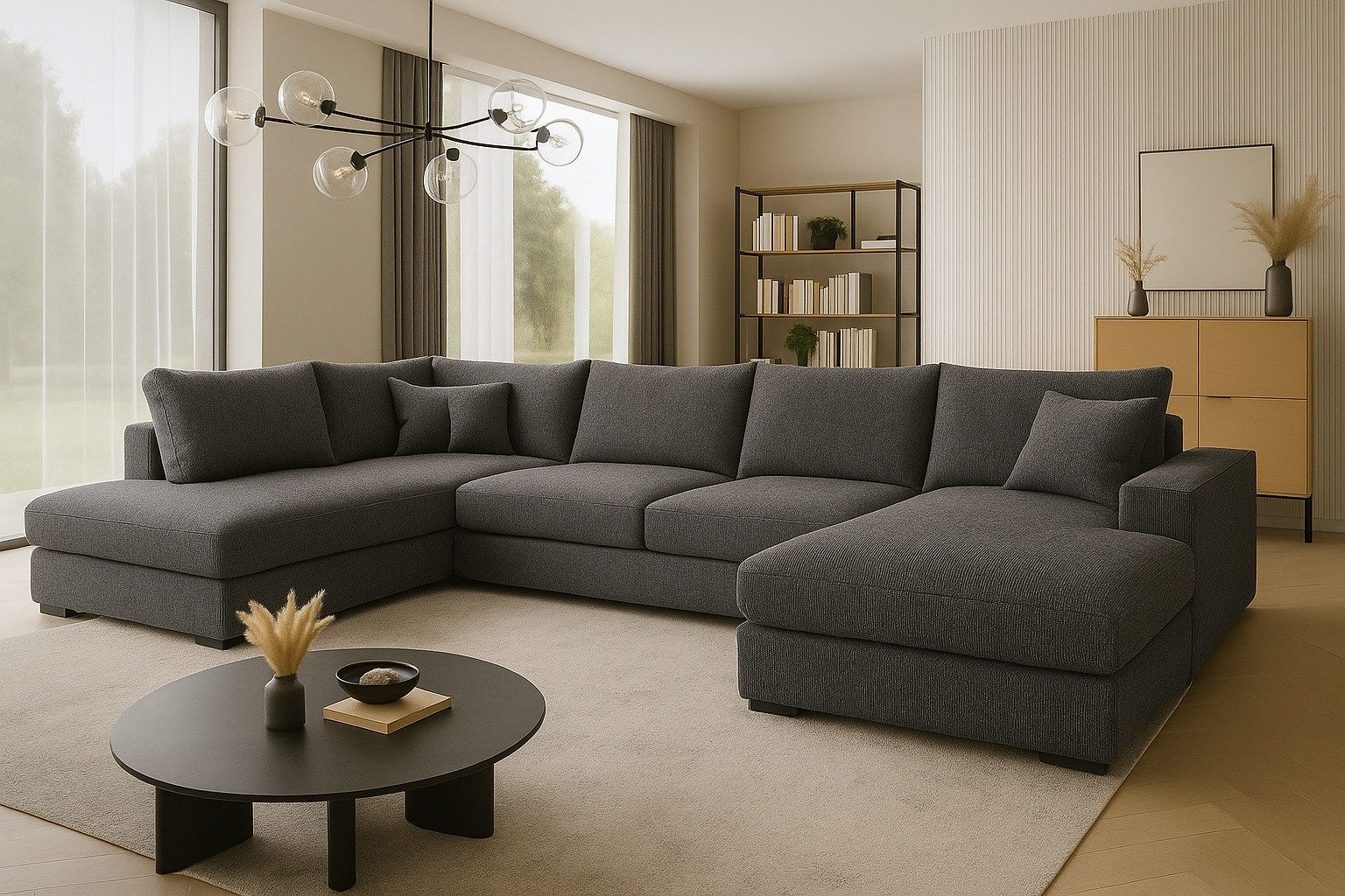 A&J MöbelLand GmbH Ecksofa FABIO 328x182 cm mit Schlaffunktion, Bonellfeder günstig online kaufen