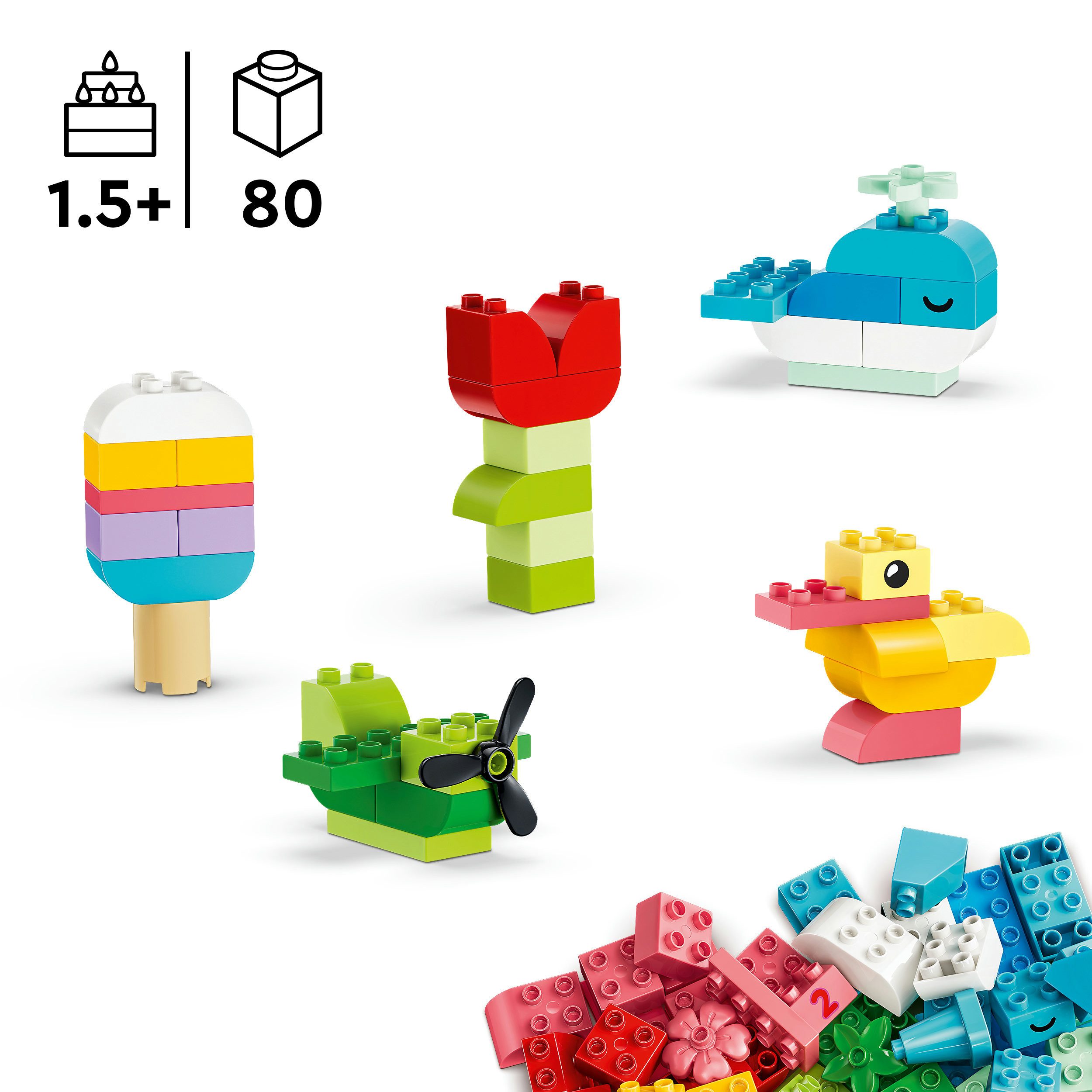LEGO® Bunte Kreativbox (10479), LEGO DUPLO Classic Konstruktionsspielsteine, (80 St), Made in Europe