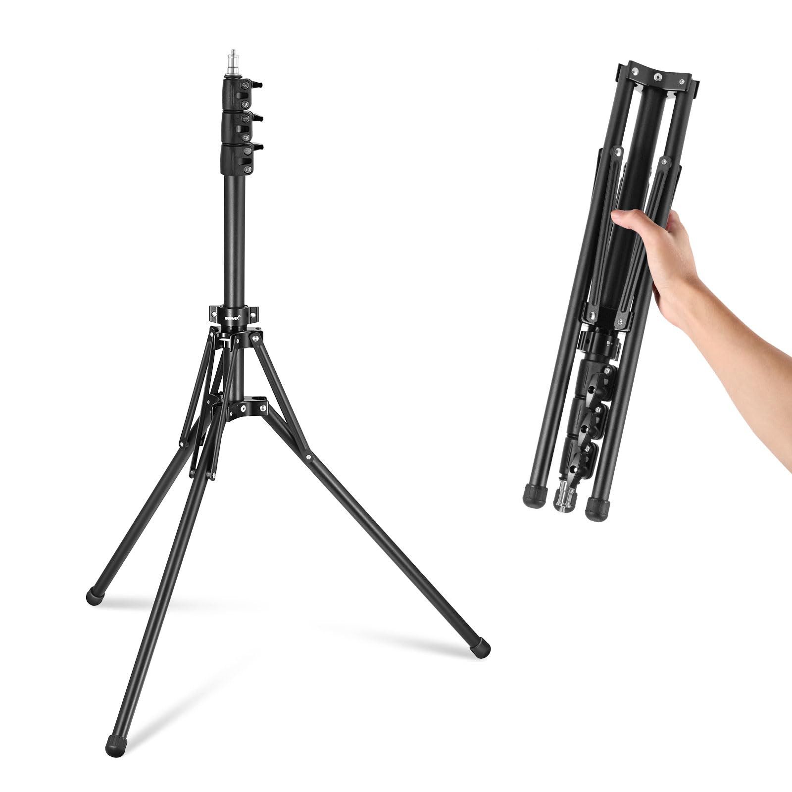 Neewer ST178B Lichtstativ 178cm, 180° umkehrbar, für Innen/Außen Fotografie Lampenstativ (hohenverstellbar von 48 bis 178 cm, 1/4" Schraube und 5/8" Bolzen)