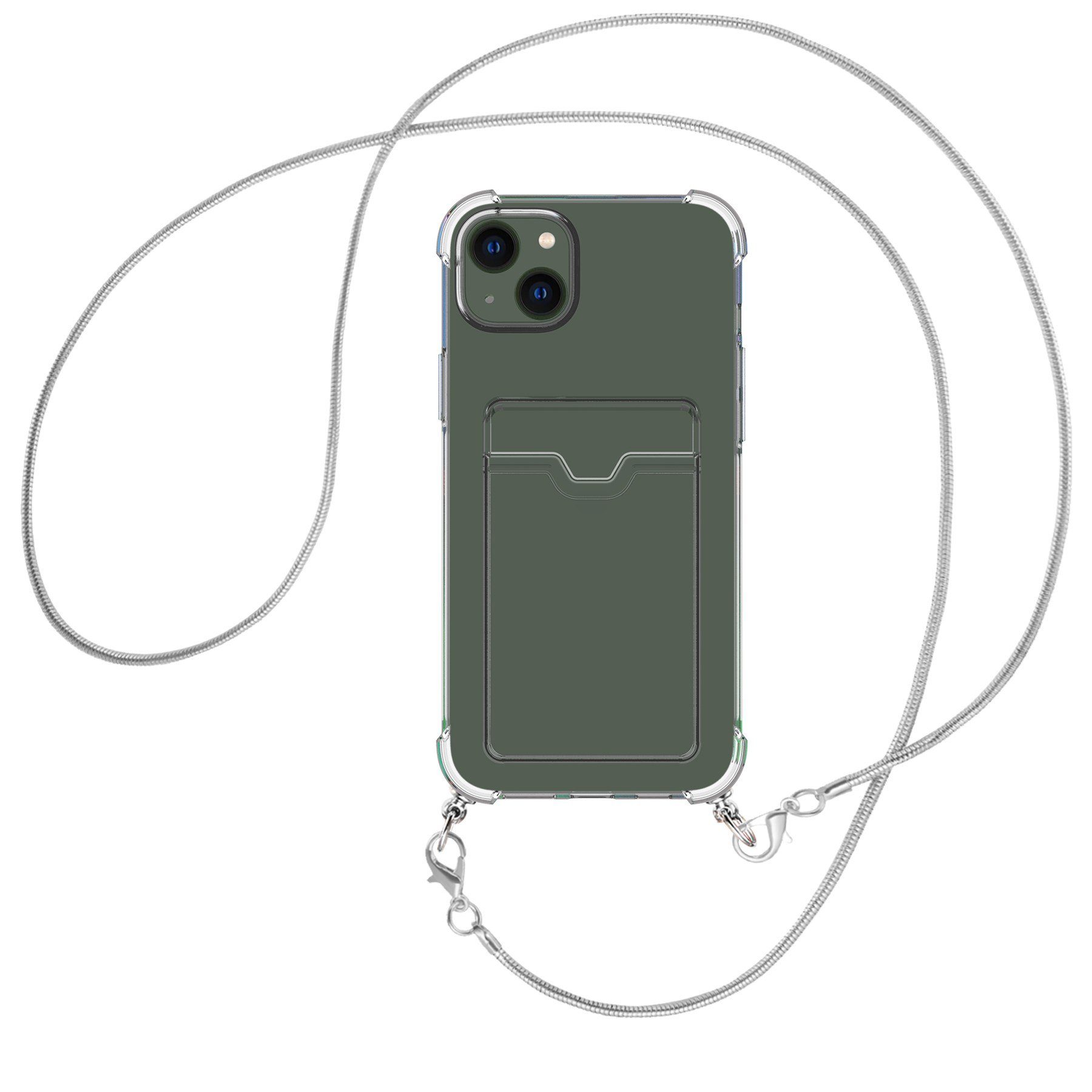 mtb more energy Handykette für Apple iPhone 15 Plus [NC-764-MK], Umhängehülle mit Metallkette [NC-764-MK]