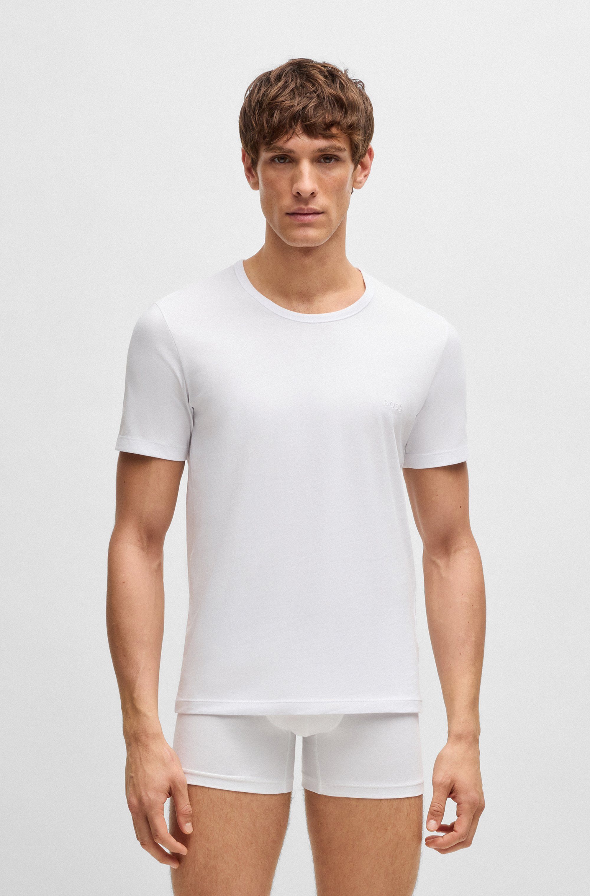 BOSS T-Shirt Rundhals BOSS ONE (Packung, 3-tlg., 3er-Pack) mit dezentem BOSS Logo-Print