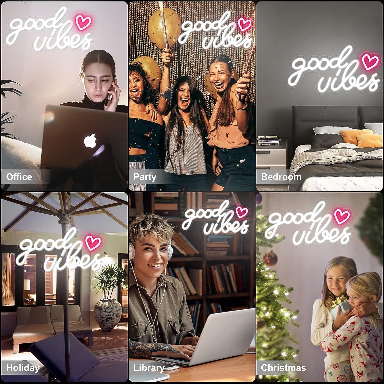 JIBENNEON LED Dekolicht Good Vibes Neonschild, günstig online kaufen