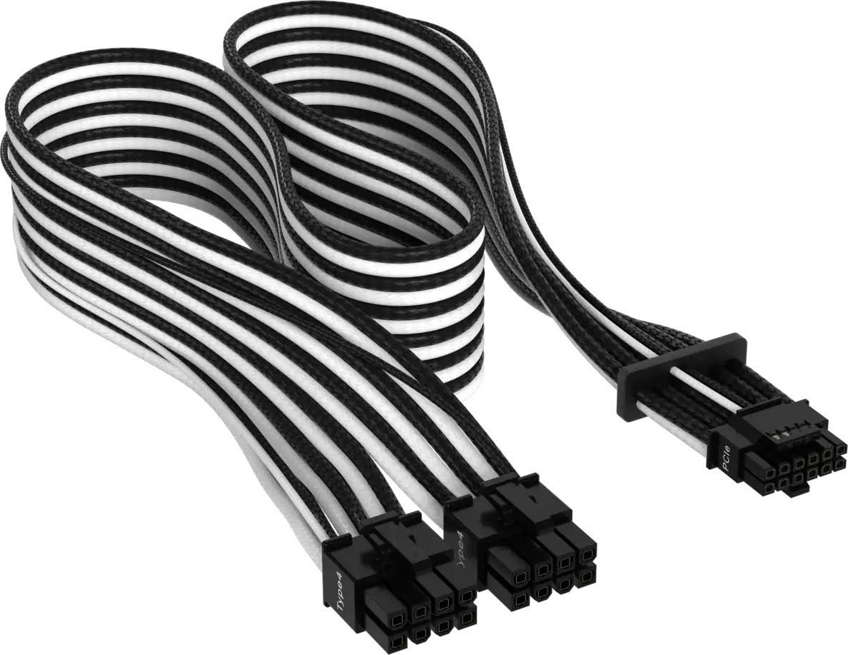 Corsair Premium, einzeln ummanteltes 12+4-Pin-PCIe-Gen-5-12-V-HPWR-600-W-Kabel Computer-Kabel