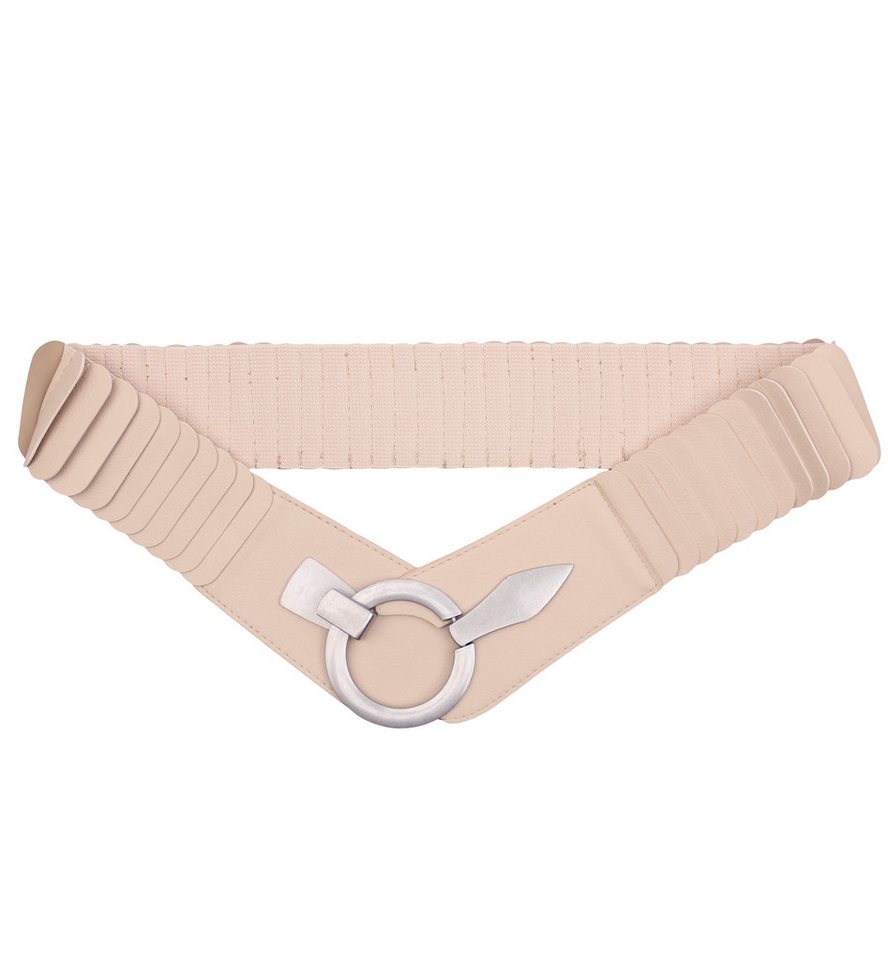 MIRROSI Taillengürtel Leo Unifarbe breit 6cm für Taillenumfang 85 bis 110cm, ONESIZE (Angenehmes Tragesgefühl, Leopard Muster, Unifarben) Breiter Stretch Gürtel