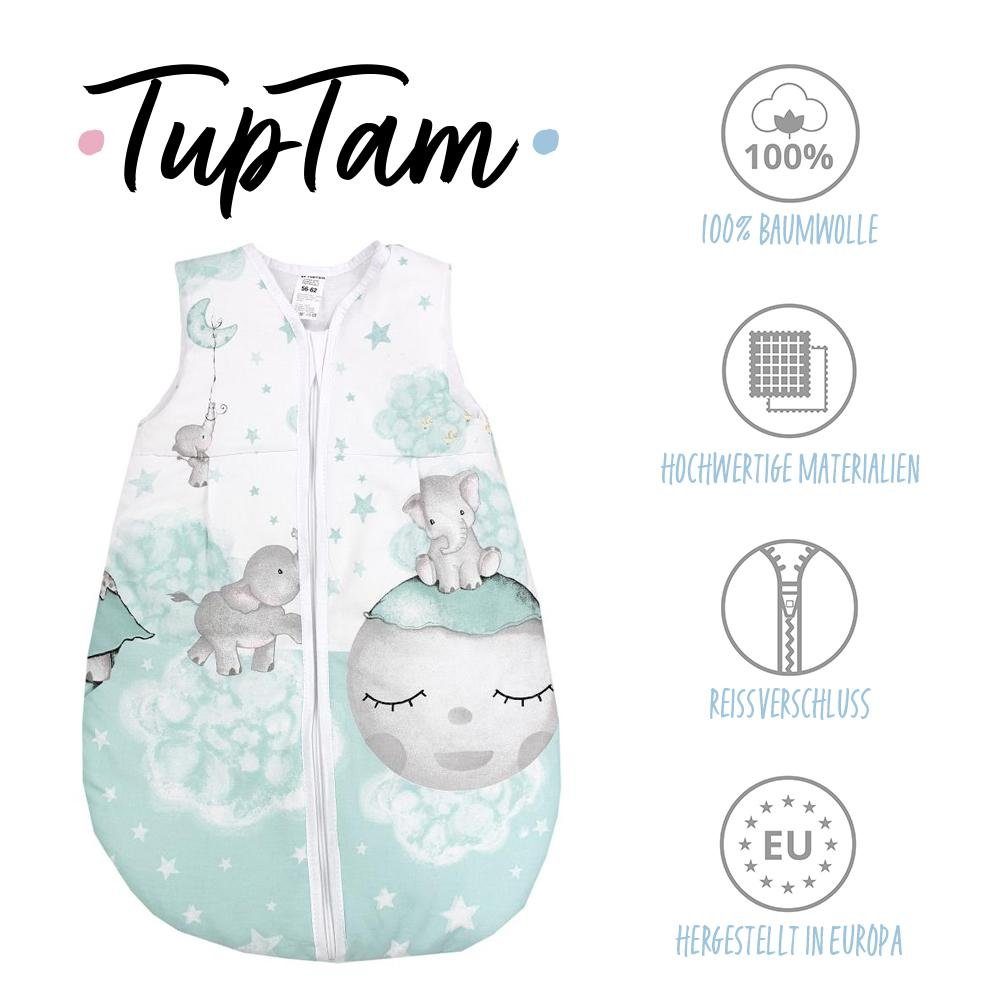 TEX TOG wattiert unisex zertifiziert Mond TupTam 2.5 ärmellos Babyschlafsack Mint mit Elefant OEKO- /