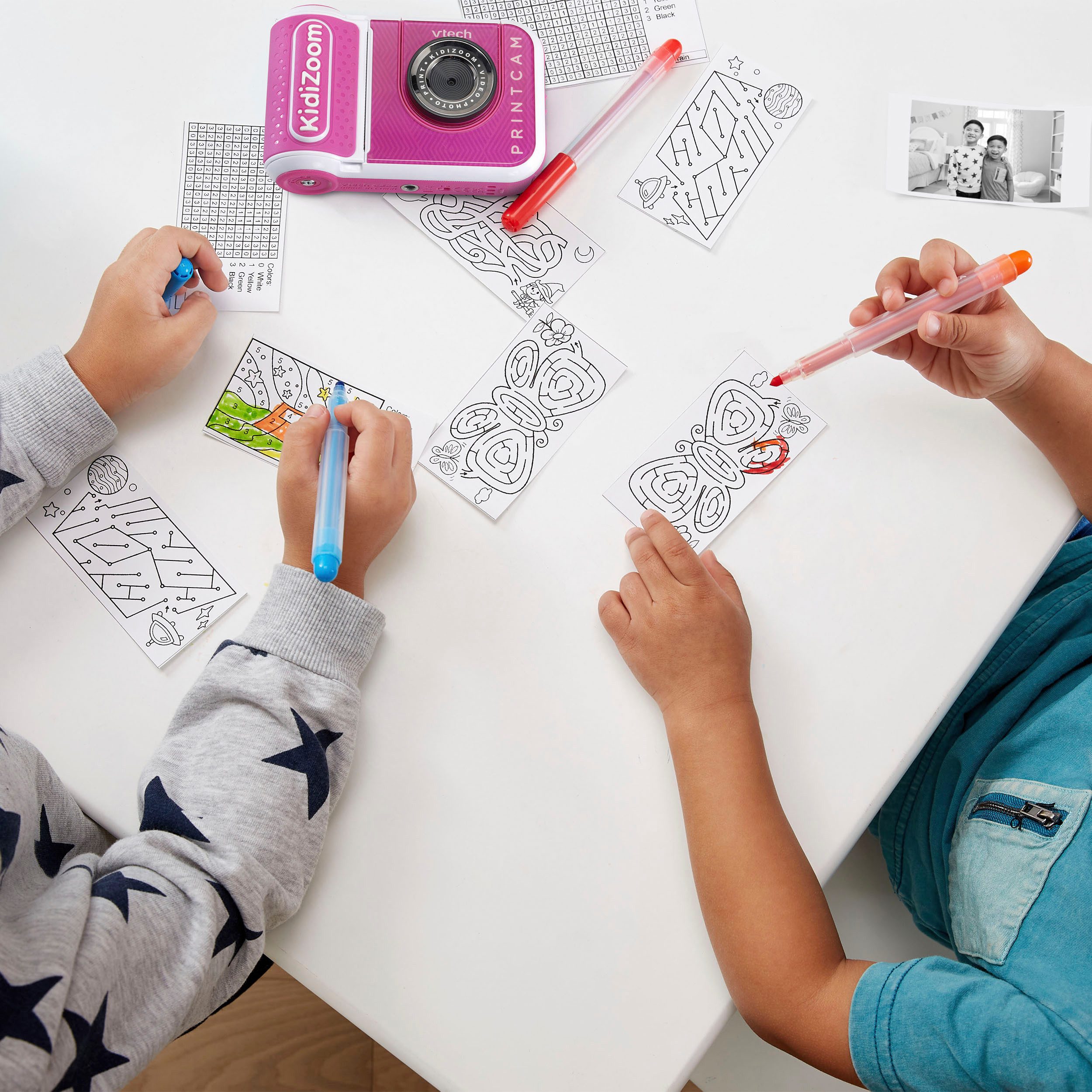 Vtech® KidiZoom Print Cam pink Kinderkamera (5 MP, mit eingebautem Thermodrucker)