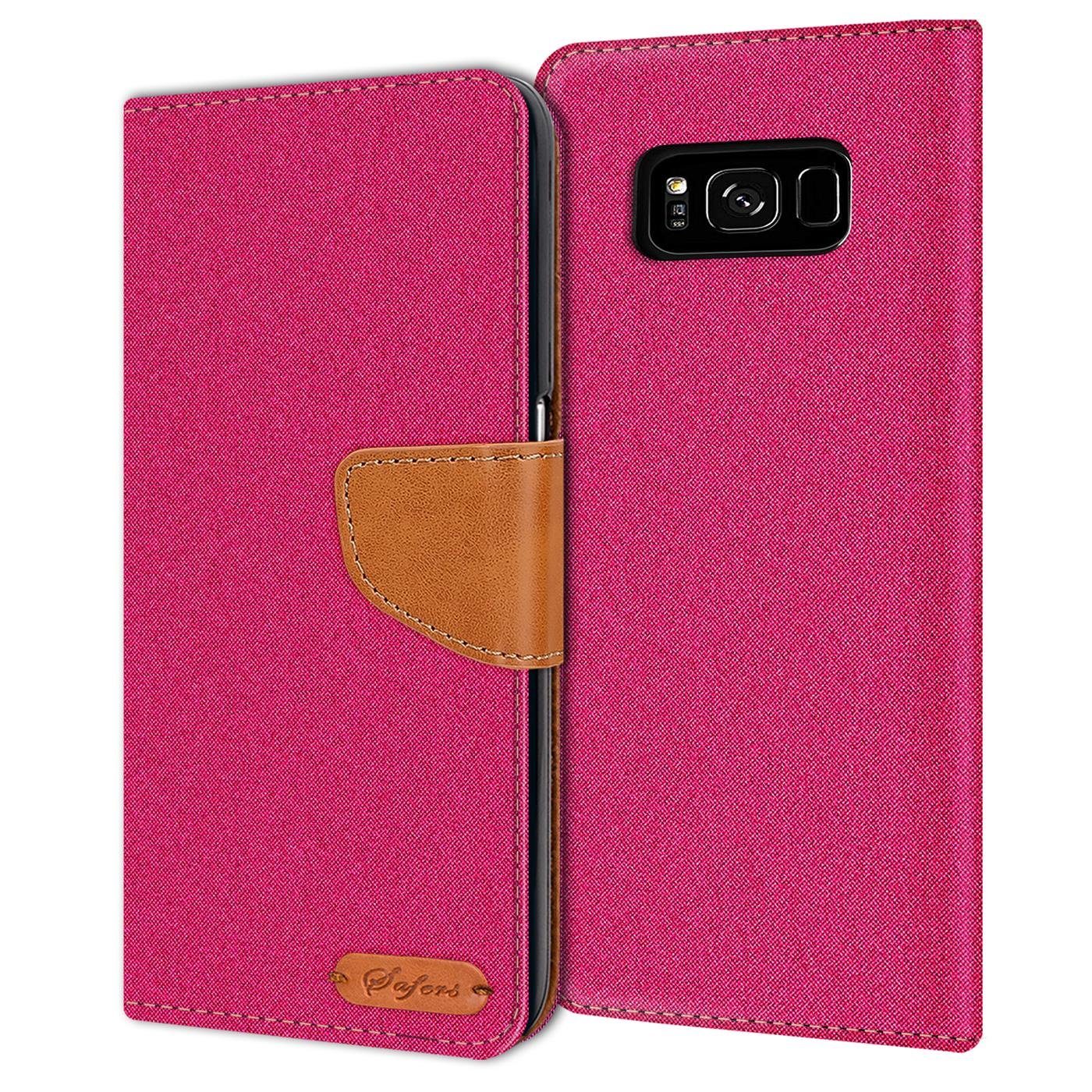 CoolGadget Handyhülle Denim Schutzhülle Flip Case für Samsung Galaxy S8 5,8 Zoll, Book Cover Handy Tasche Hülle für Samsung S8 Klapphülle