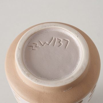 BOLTZE Dekovase "Cimera" aus Keramik in beige/weiß H27cm, Vase