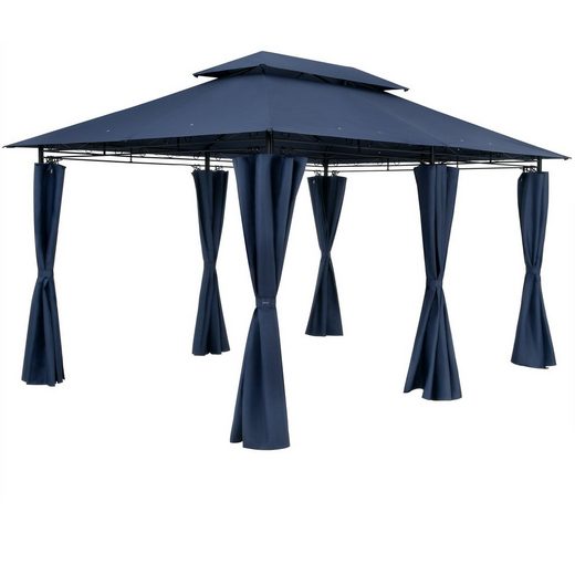 Casaria Pavillon »Topas«, 3x3m, blau, UVSchutz 50+, wasserabweisend