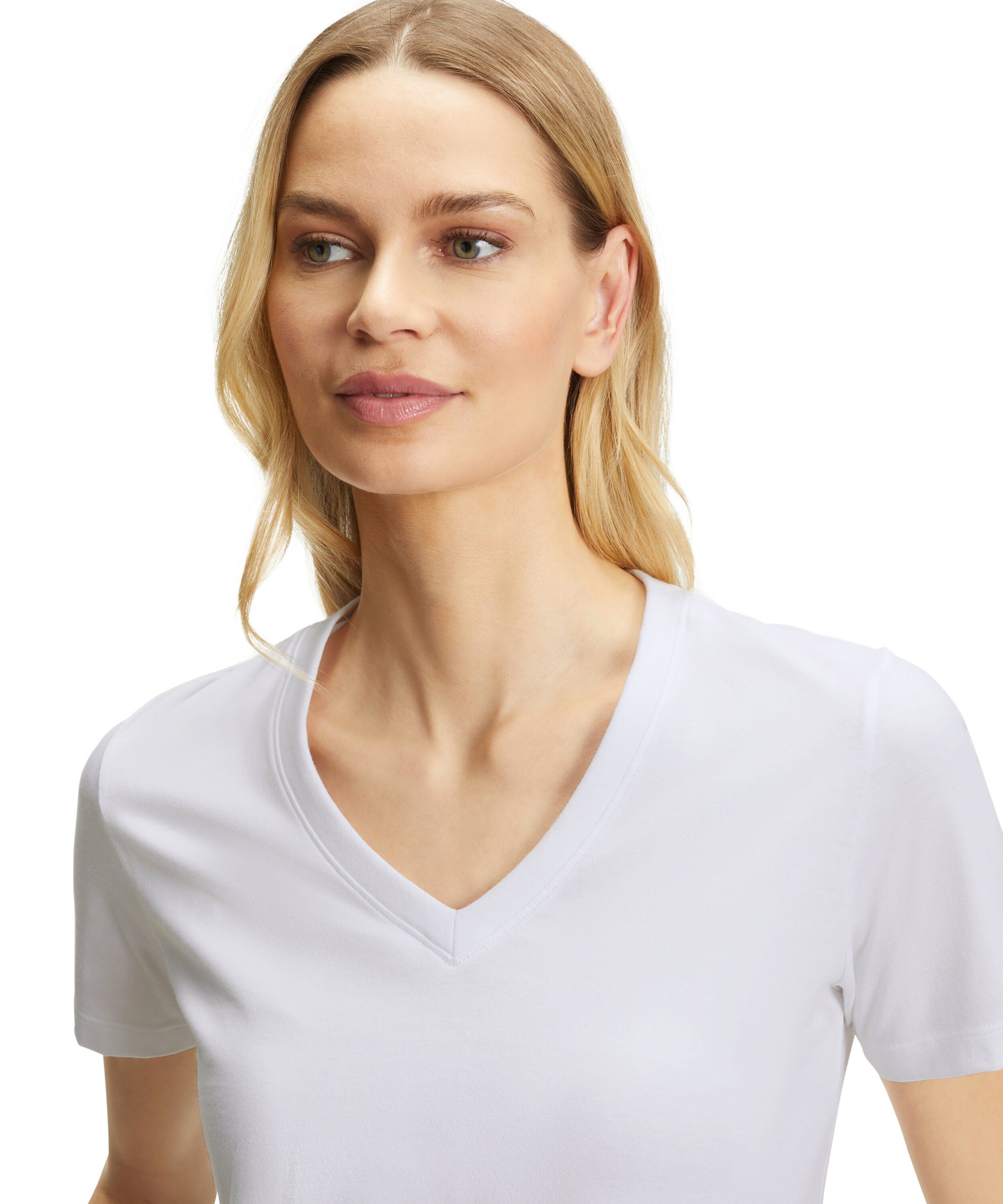 aus (2000) FALKE white reiner (1-tlg) T-Shirt Baumwolle