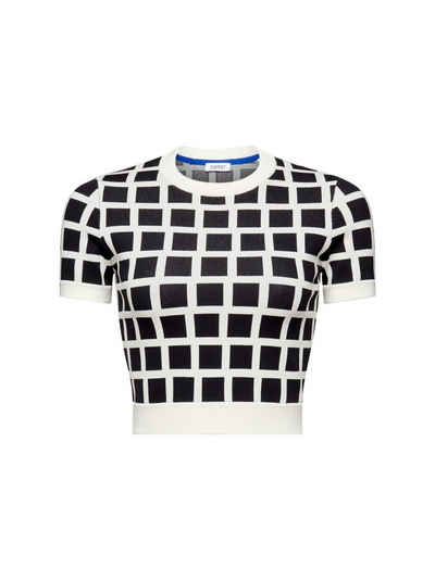 Esprit Kurzarmpullover Verkürztes Pullover-T-Shirt im Jacquard-Design