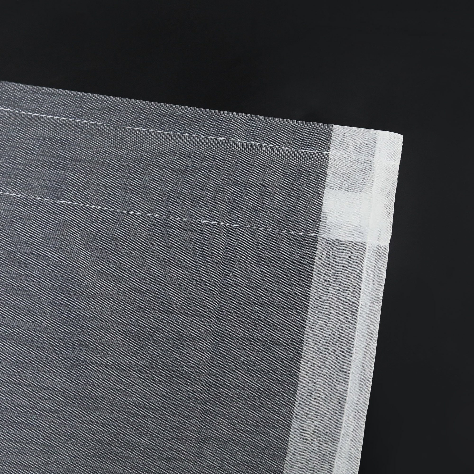 Joyswahl Scheibengardine, halbtransparent, mit Streifen-Dessinierung, Tunnelzug, Bistrogardine