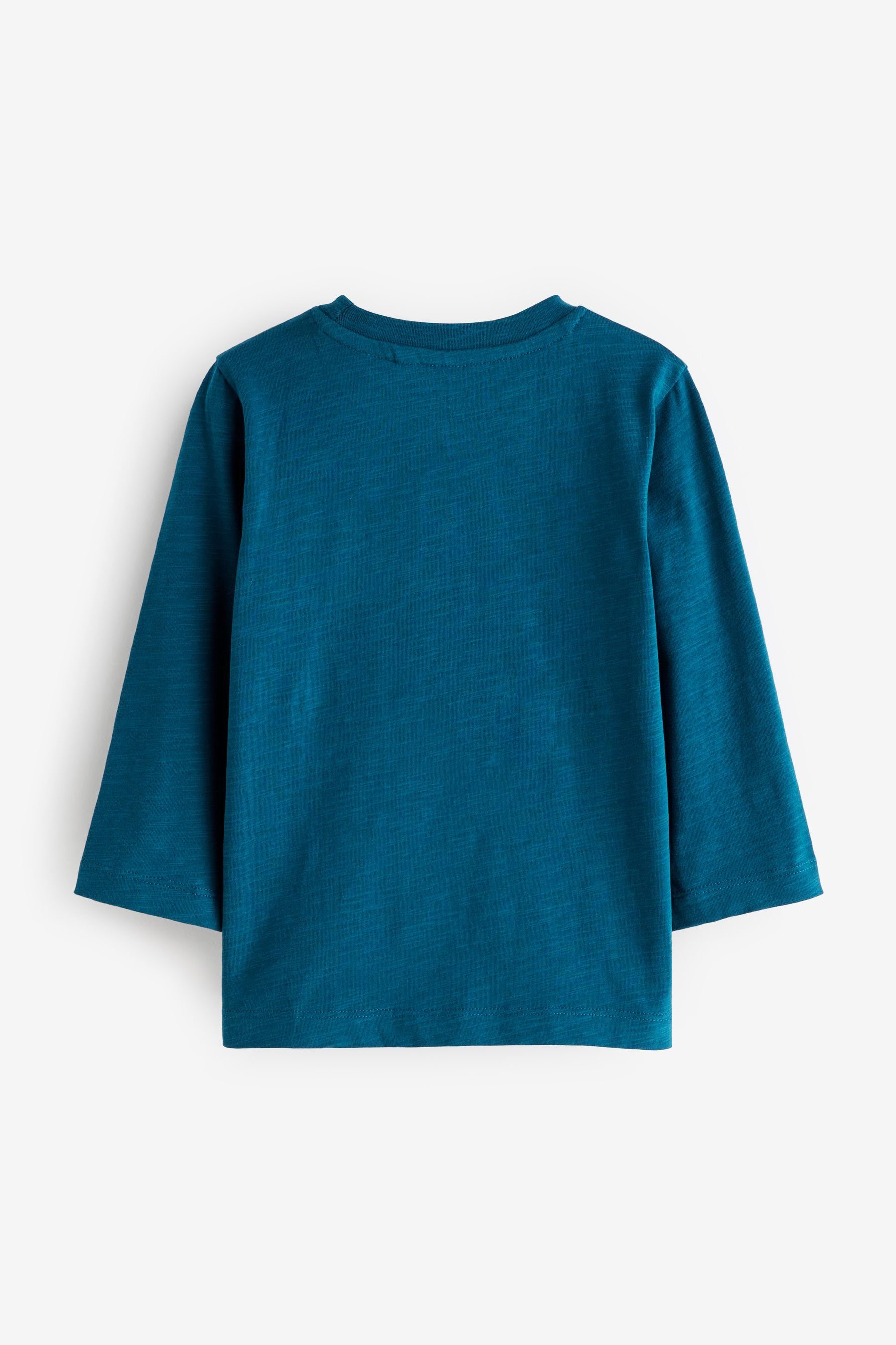 Langarmshirt Next T-Shirt Crocodile Blue Motiv mit (1-tlg) Langärmeliges
