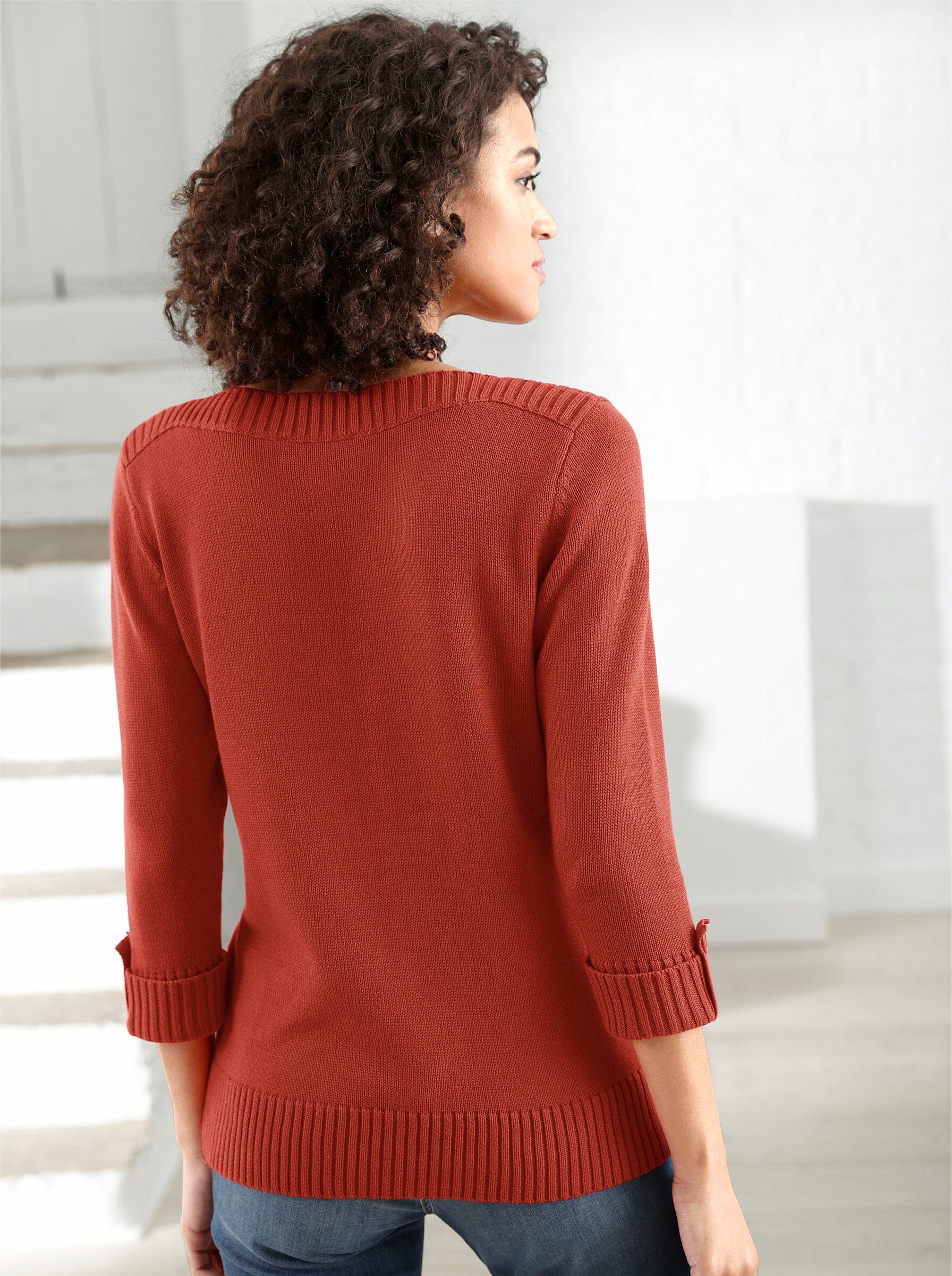 Witt Strickpullover Pullover 3/4-Arm Materialmix