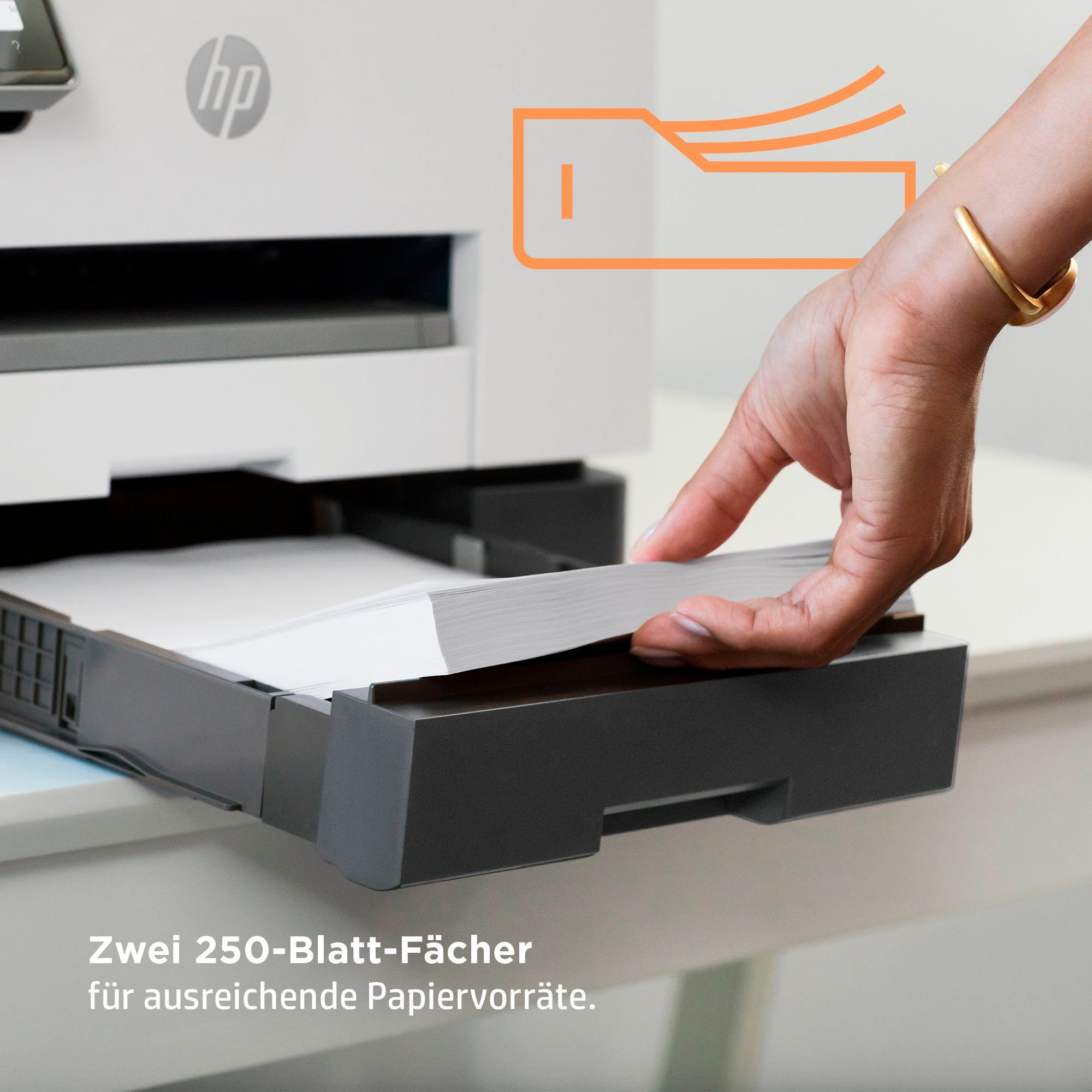 HP OfficeJet (Ethernet), AiO (LAN 9022e A4 kompatibel) HP+ Pro (Wi-Fi), Ink color WLAN Multifunktionsdrucker, Instant