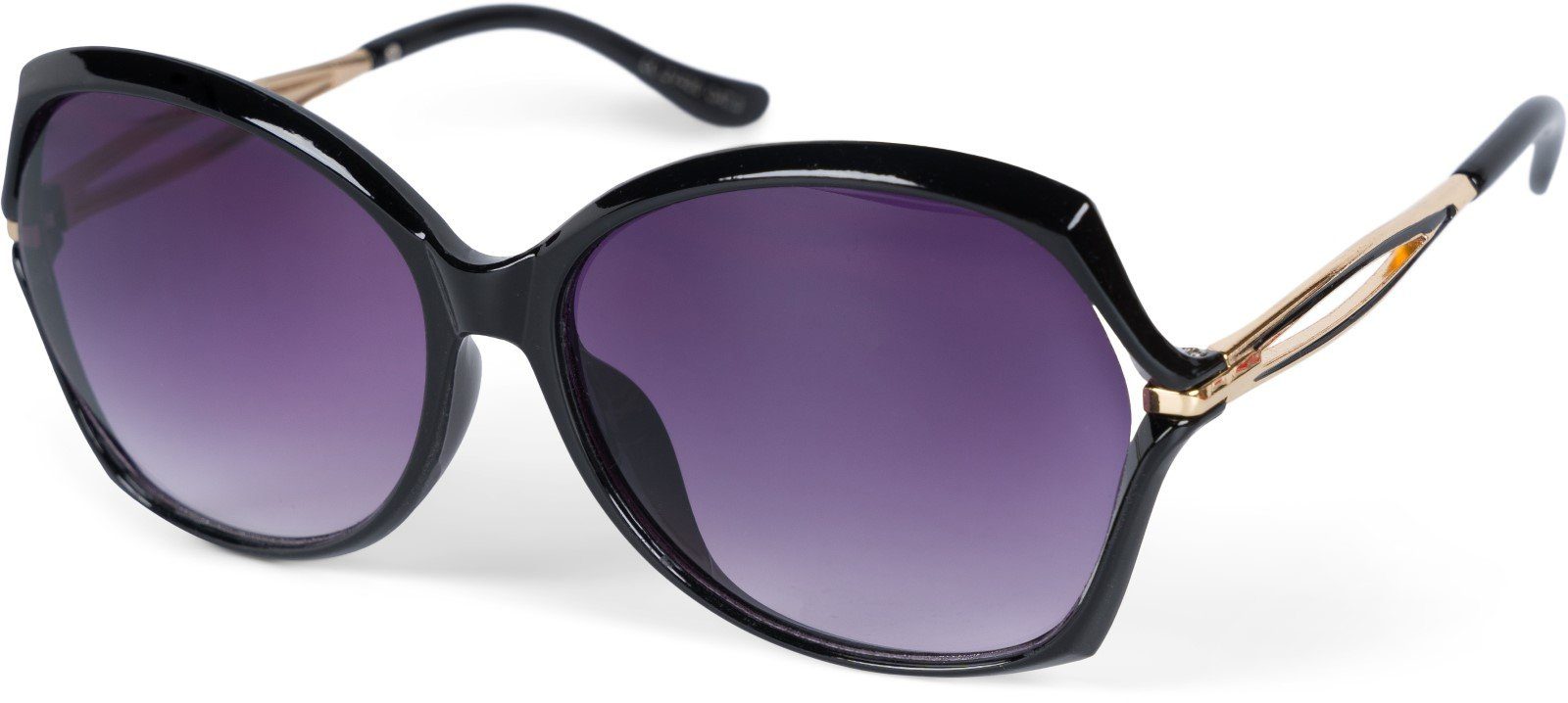 styleBREAKER Sonnenbrille (1-St) Getönt Gestell Schwarz / Glas Violett Verlauf