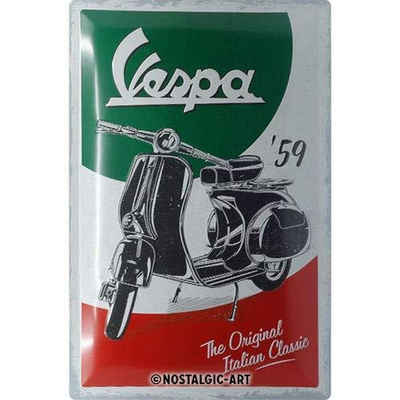 Nostalgic-Art Metallschild Blechschild 40 x 60 cm - Vespa - Vespa The Italian Classic