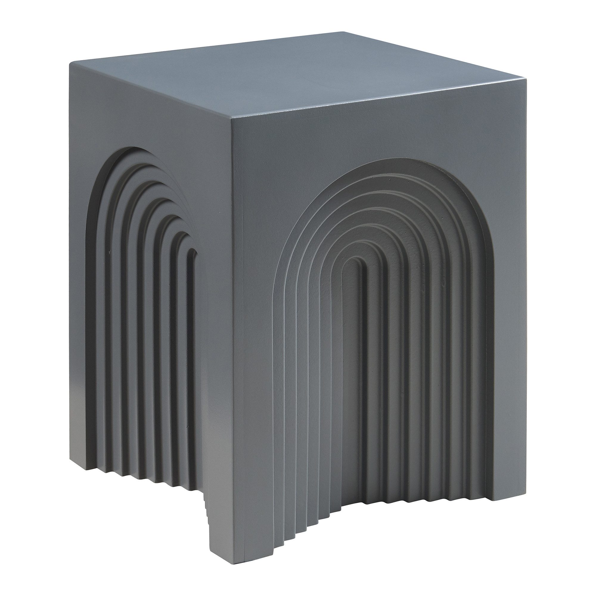 en.casa Beistelltisch, »Elverumn« MDF in Arch-Design 45 x 35 x 35 cm Grau günstig online kaufen