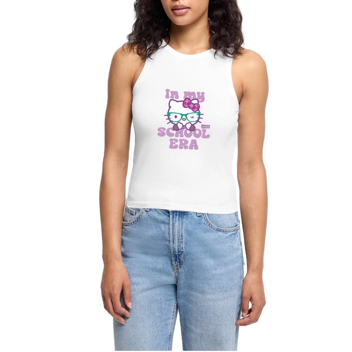 T-Shirt Hello Kitty Schulkind In My School Era Cropped Frauen Organic Tank Top