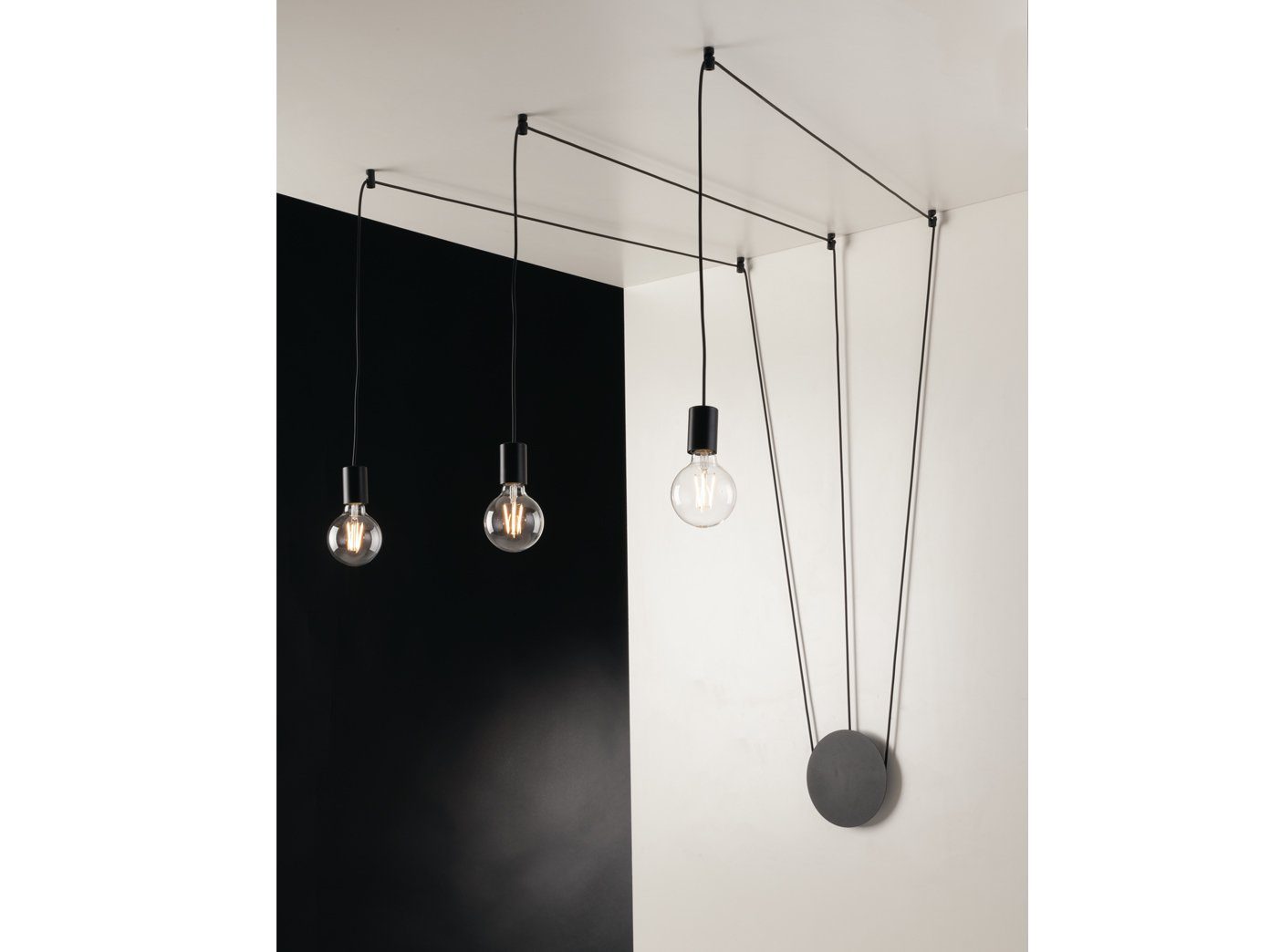 LUCE ohne 5m für L: Leuchtmittel, Schwarz hängend, Industrial Pendelleuchte, über-n minimalistische Design Esstisch